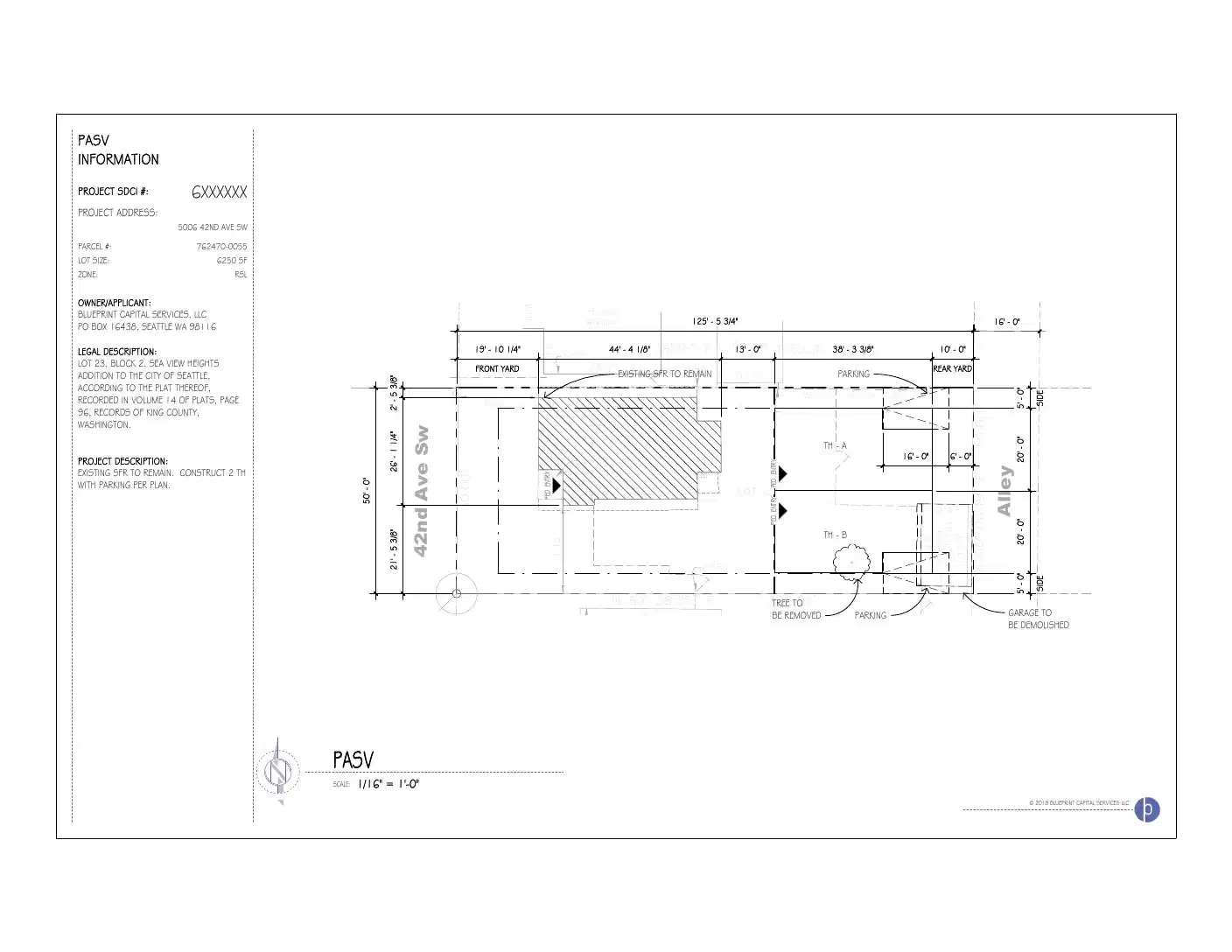 Site plan for 5008 42nd Ave SW