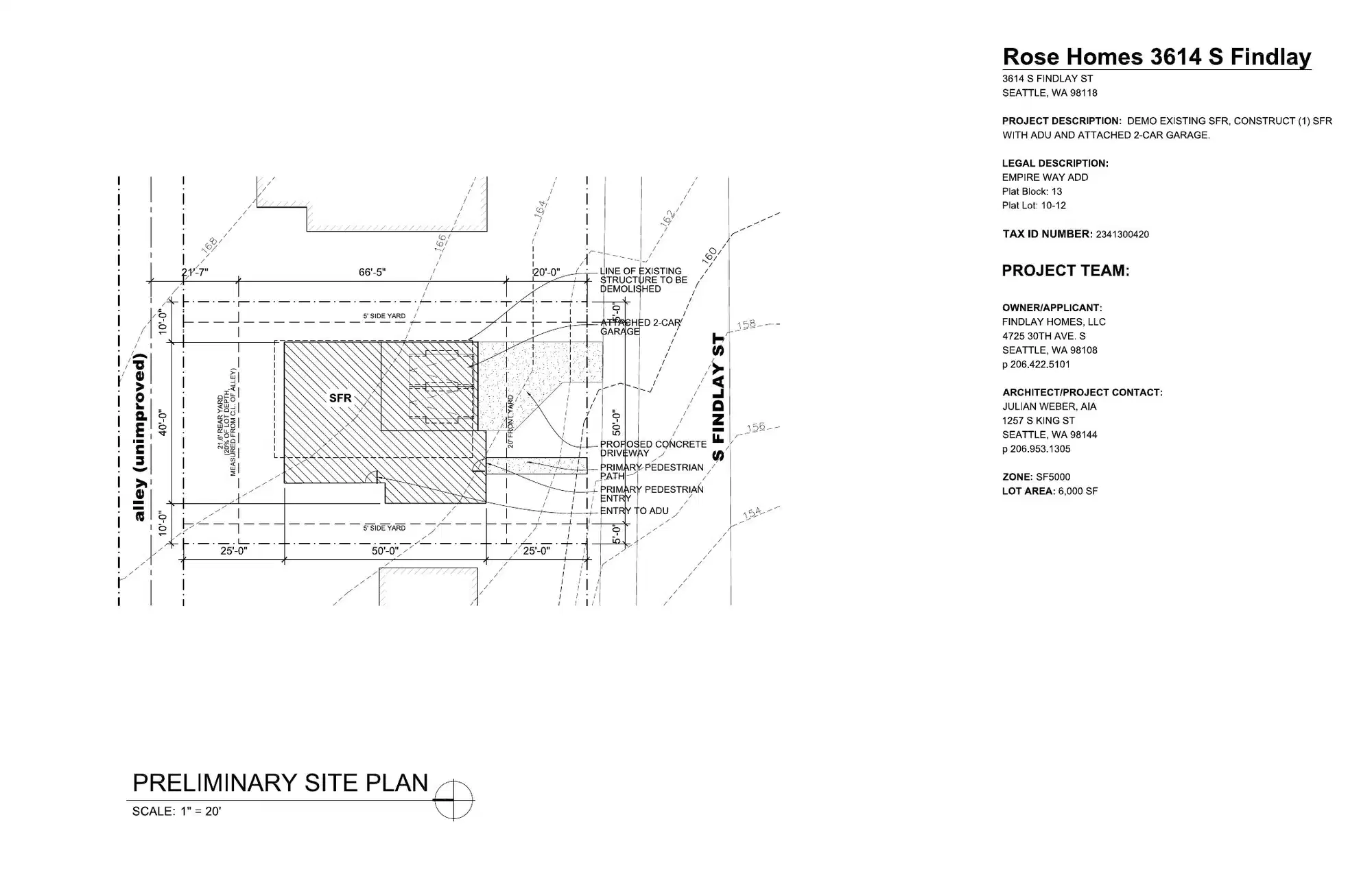 Site plan for 3614 S Findlay St