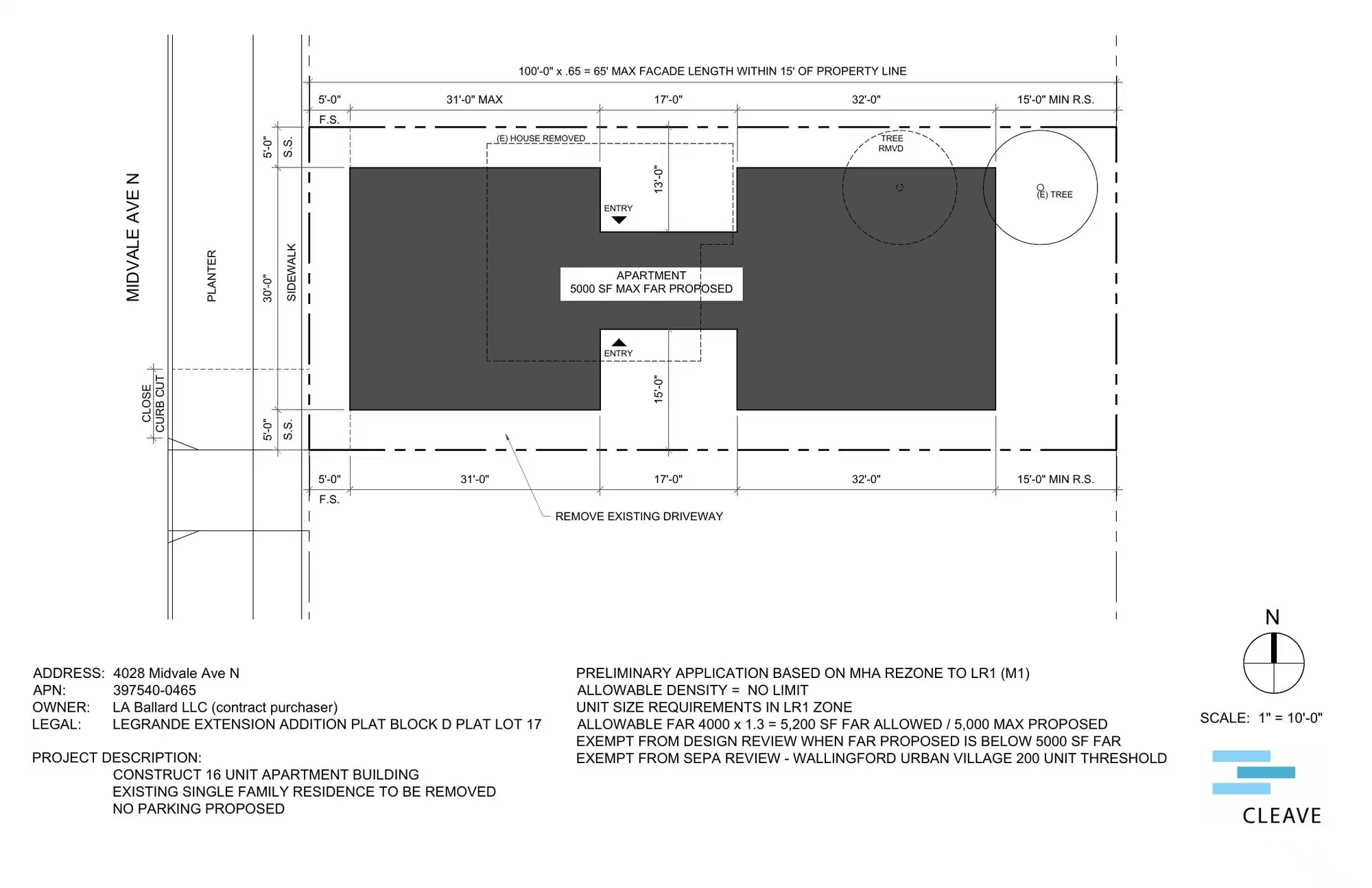 Site plan for 4028 Midvale Ave N