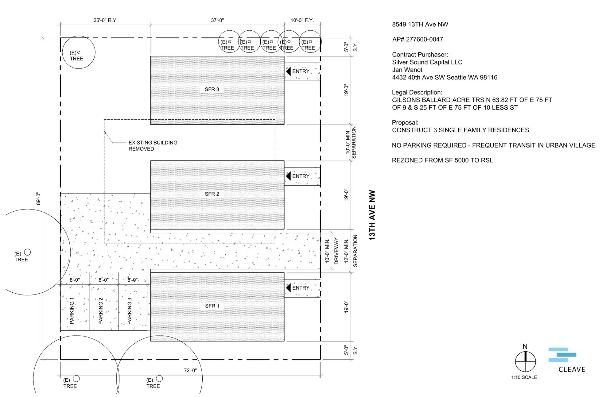Site plan for 8551 13th Ave NW