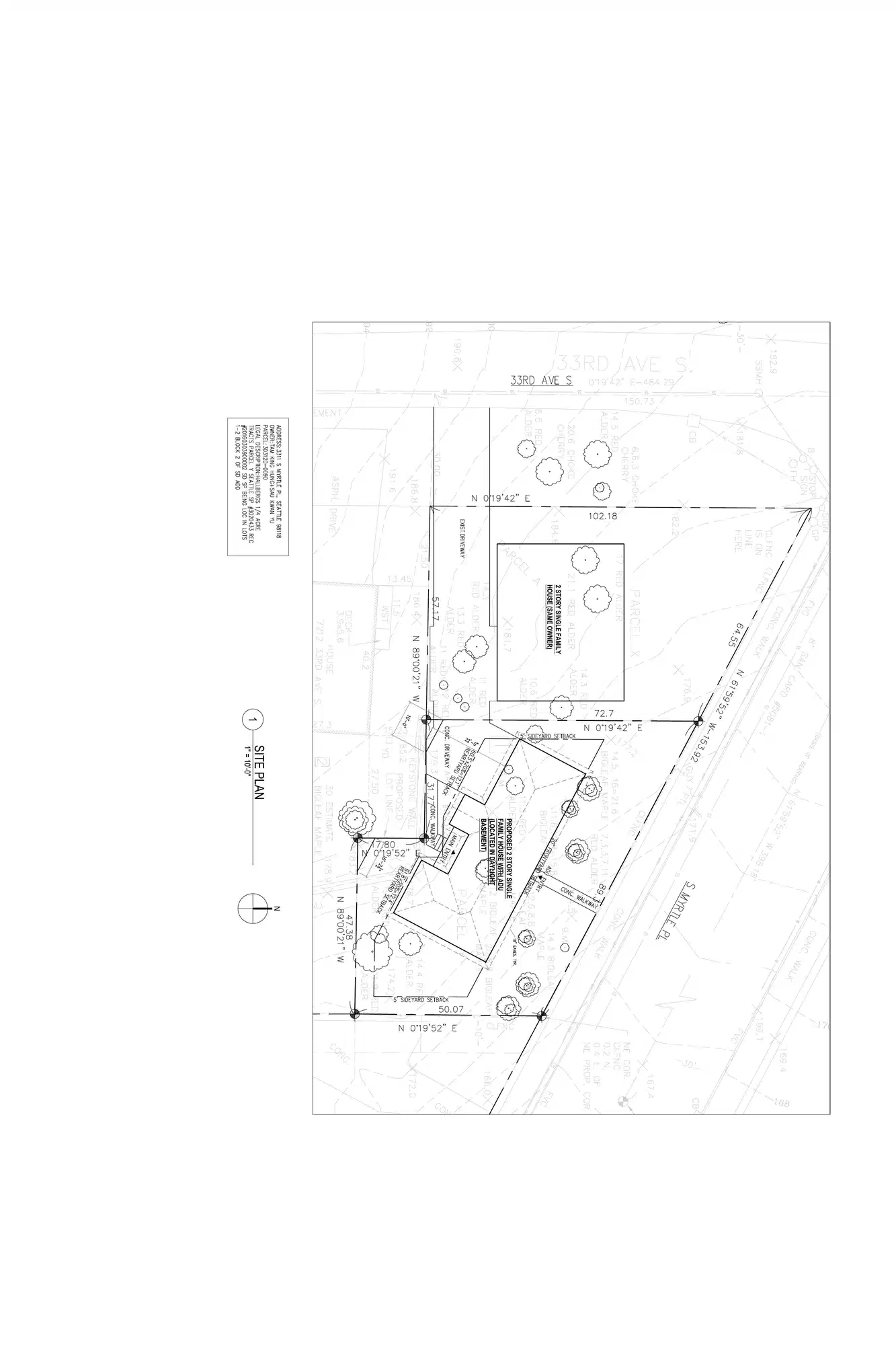Site plan for 3311 S Myrtle Pl