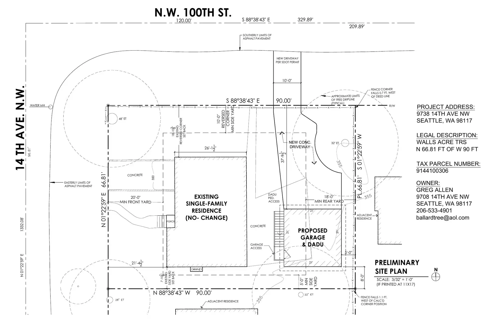 Site plan for 9738 14th Ave NW