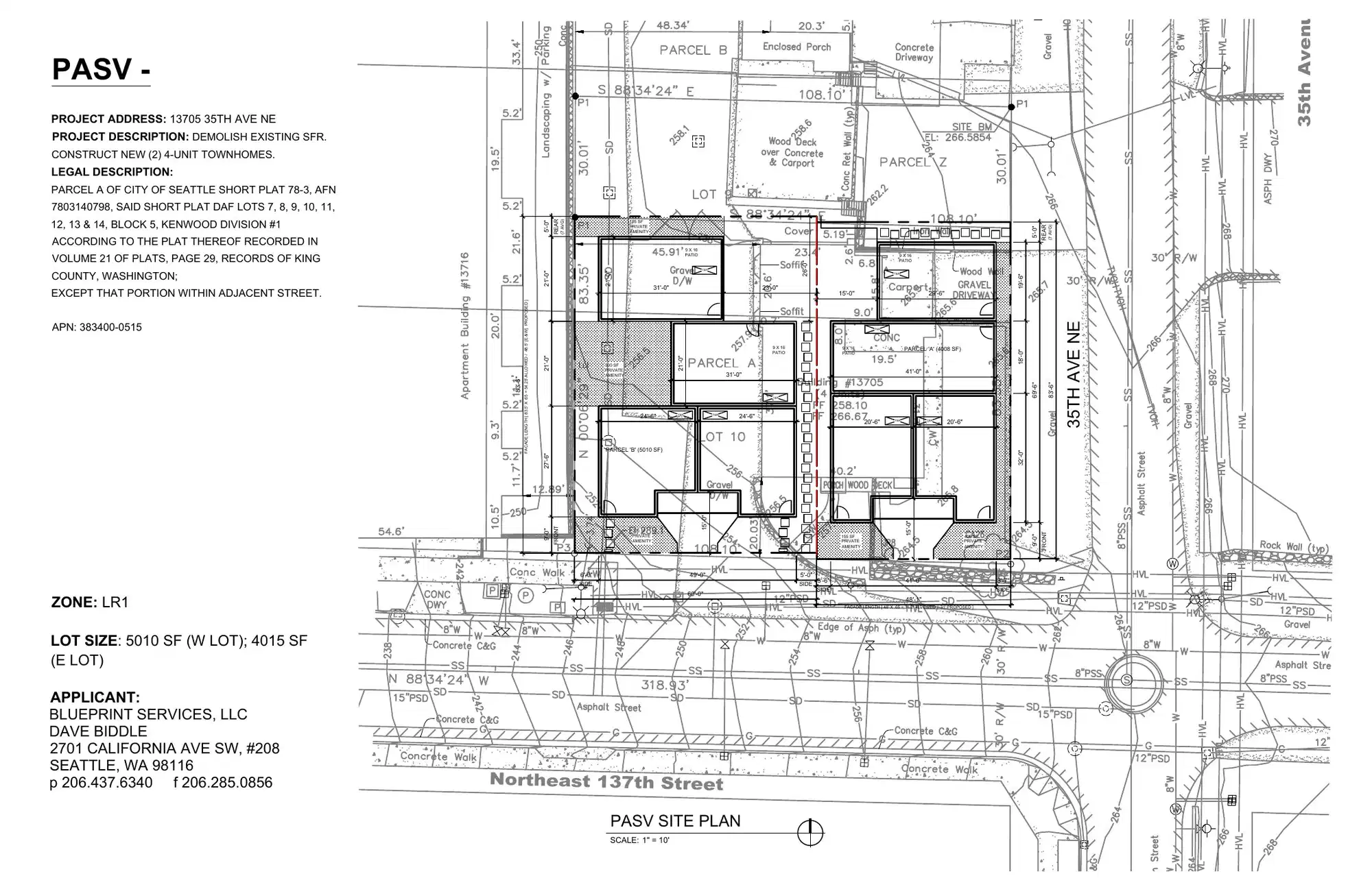 Site plan for 13705 35th Ave NE