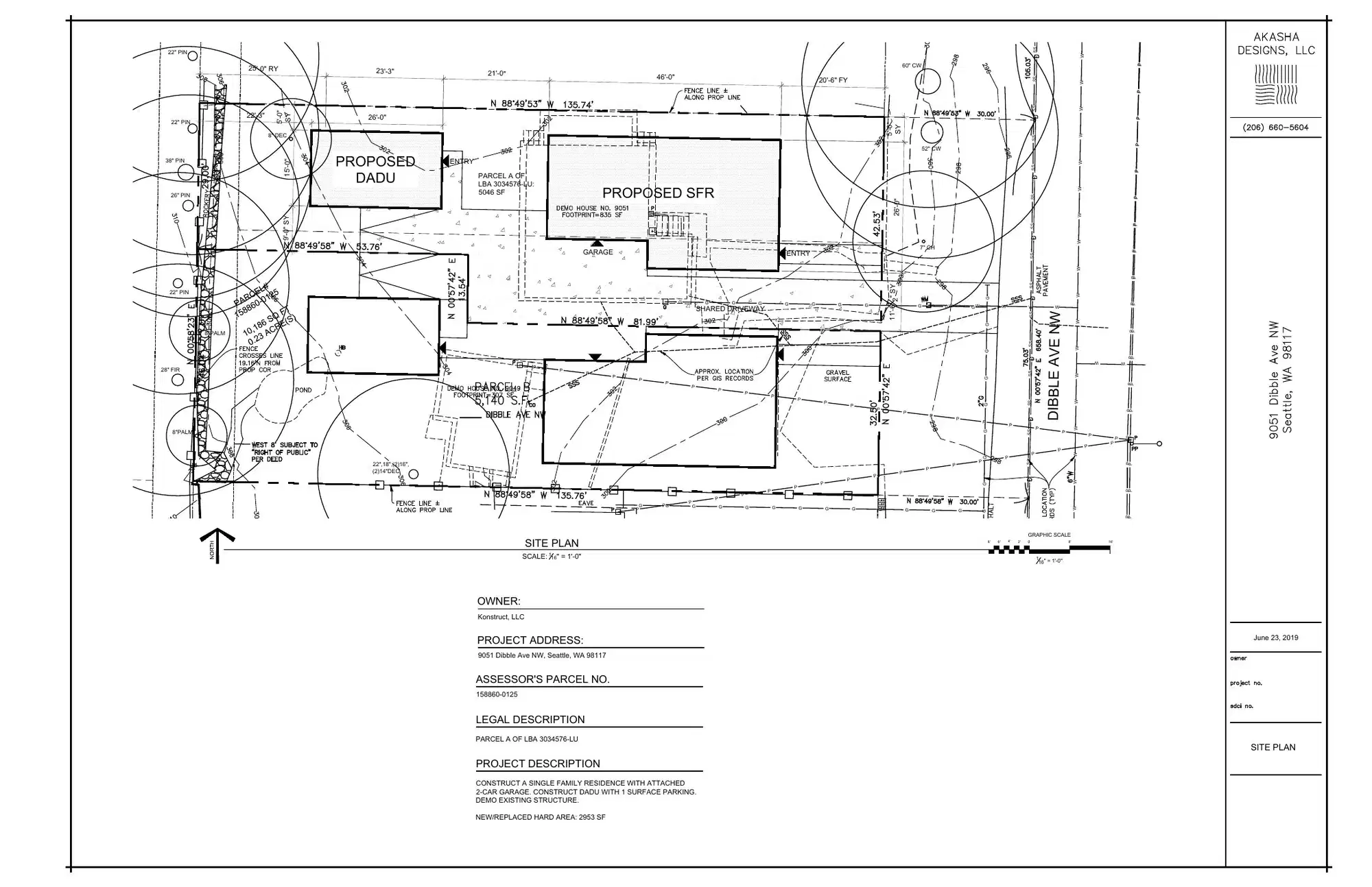 Site plan for 9051 Dibble Ave NW