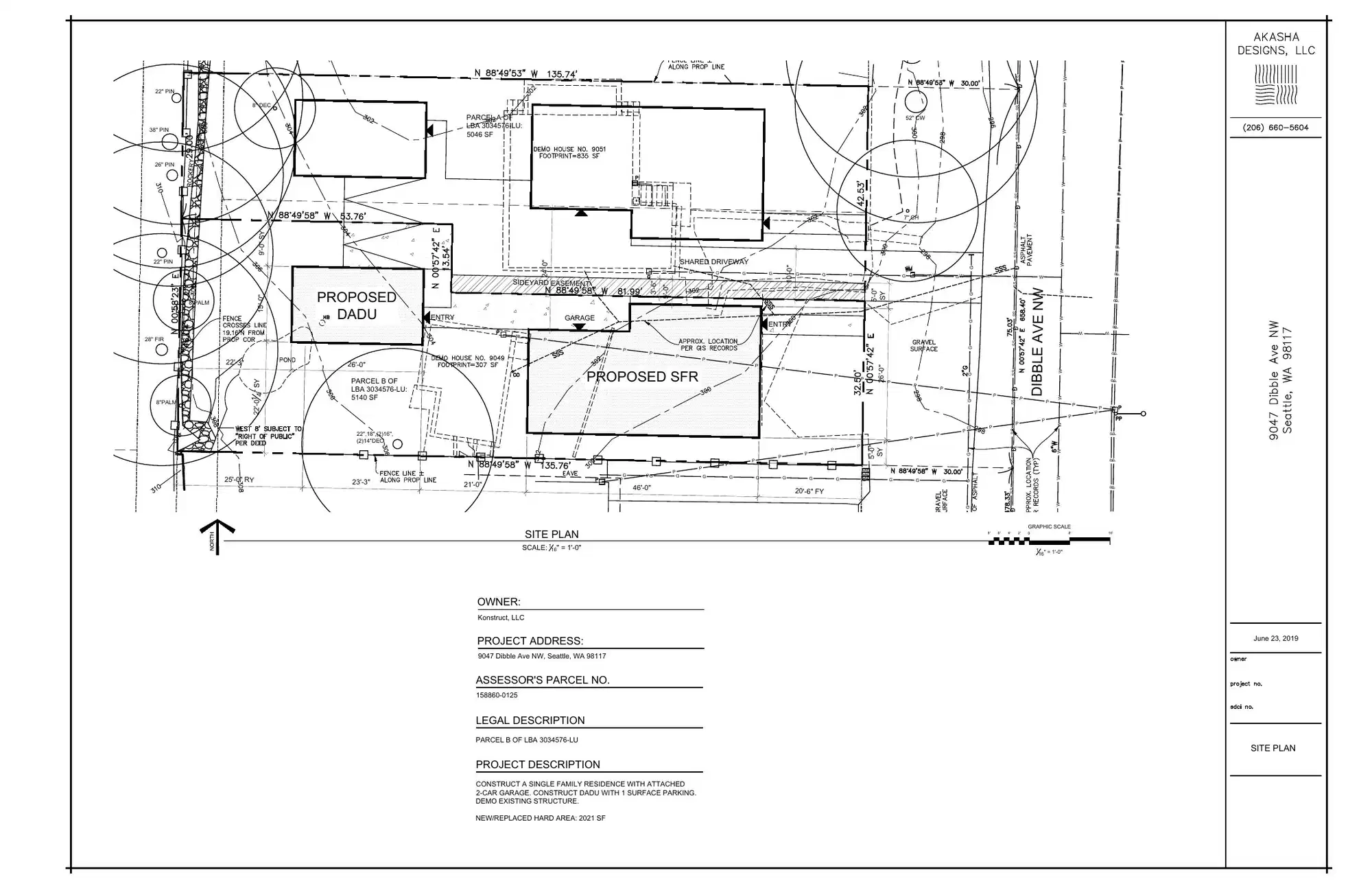 Site plan for 9047 Dibble Ave NW