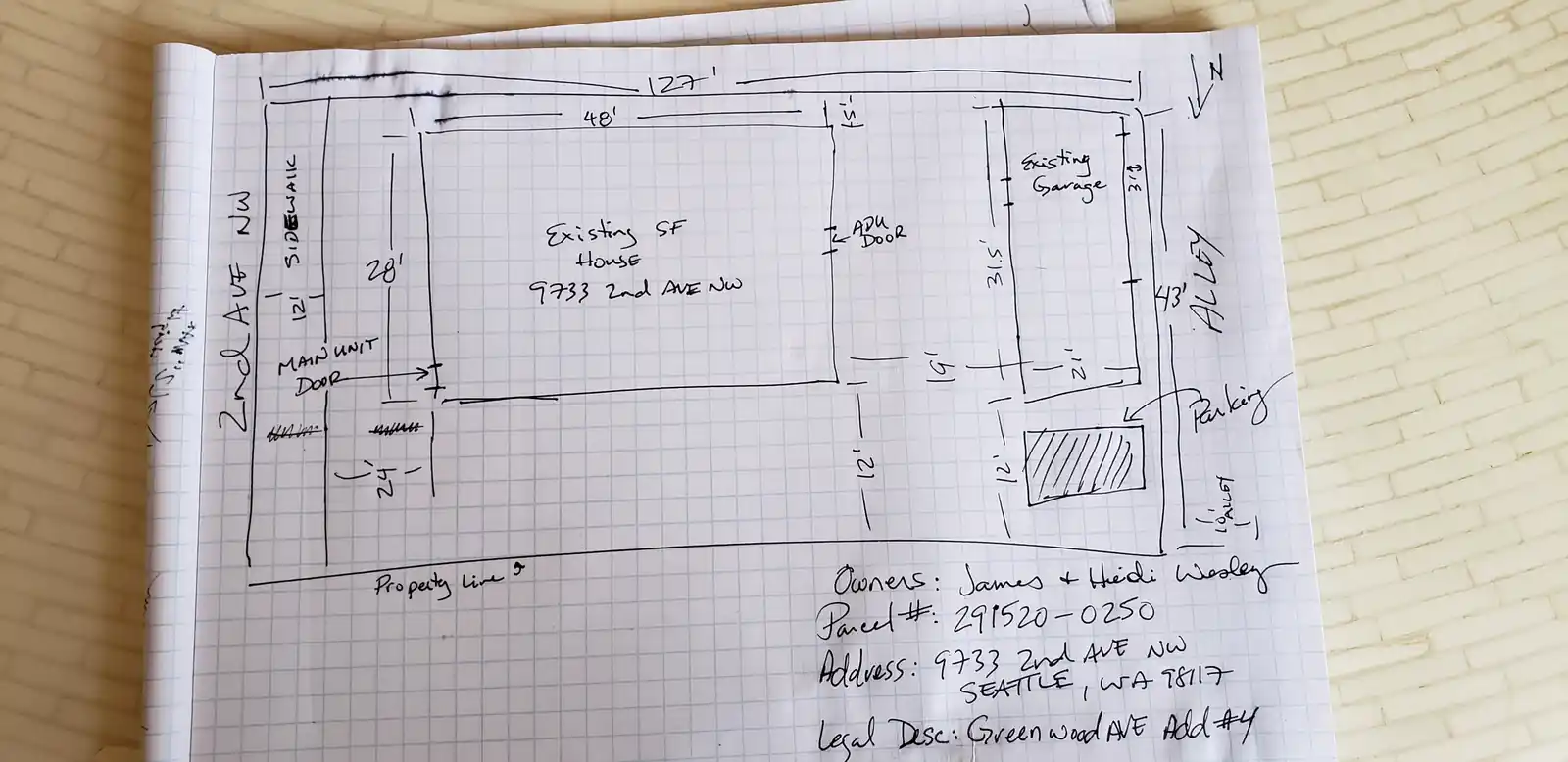 Site plan for 9733 2nd Ave NW