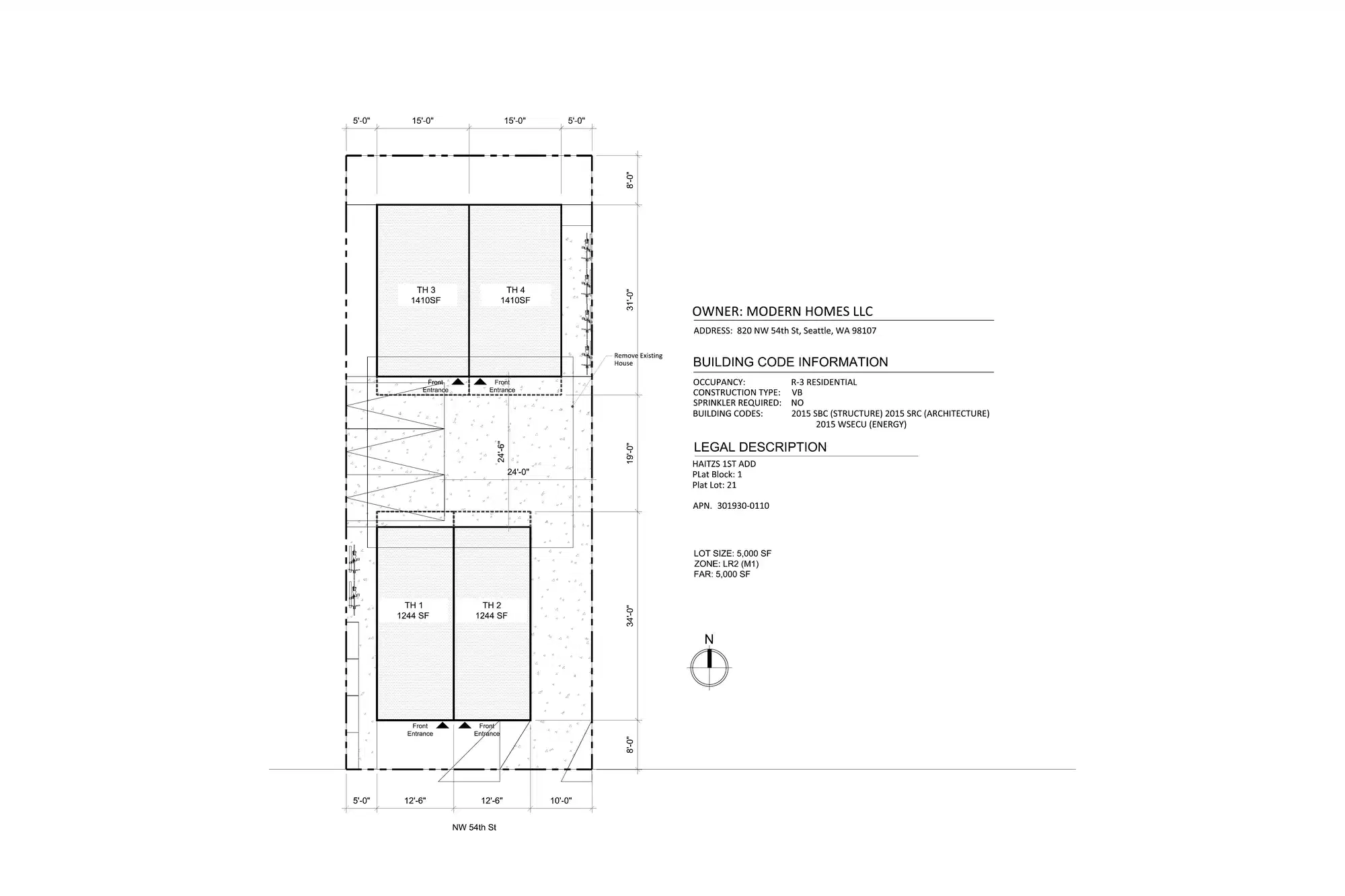 Site plan for 820 NW 54th St