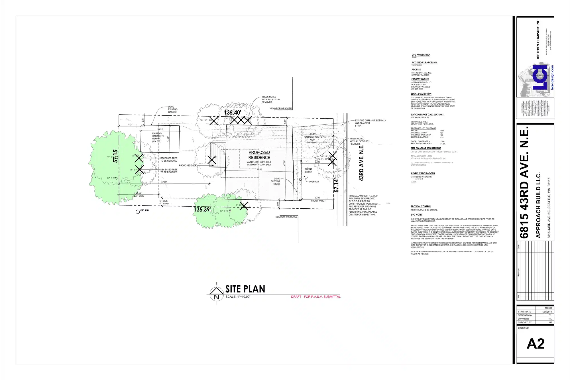 Site plan for 6815 43rd Ave NE