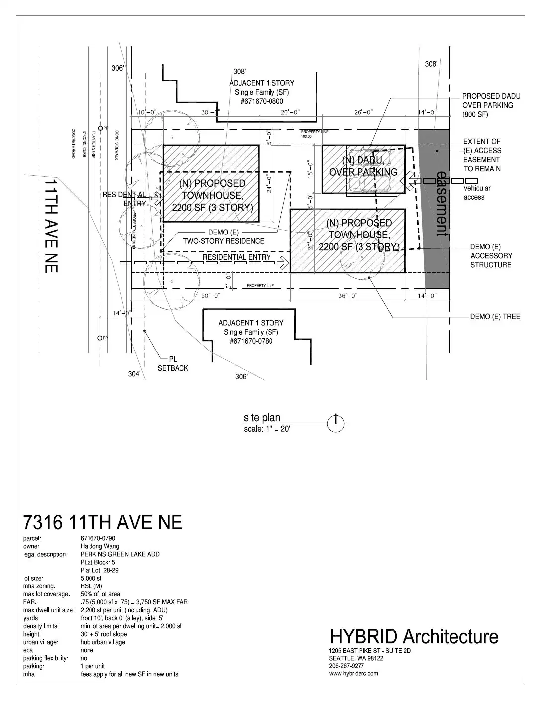 Site plan for 7316 11th Ave NE