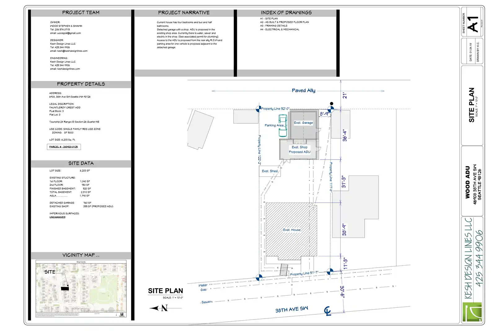 Site plan for 6908 38th Ave SW