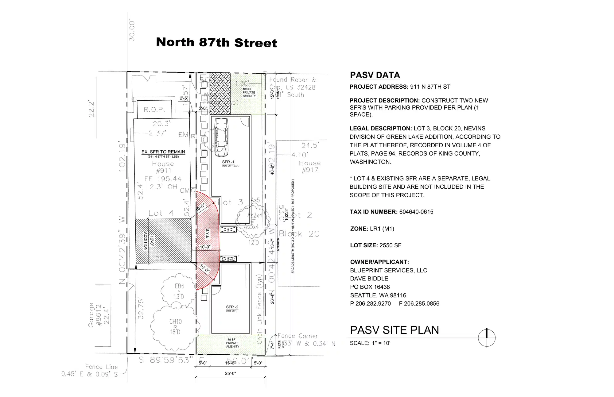 Site plan for 913 N 87th St