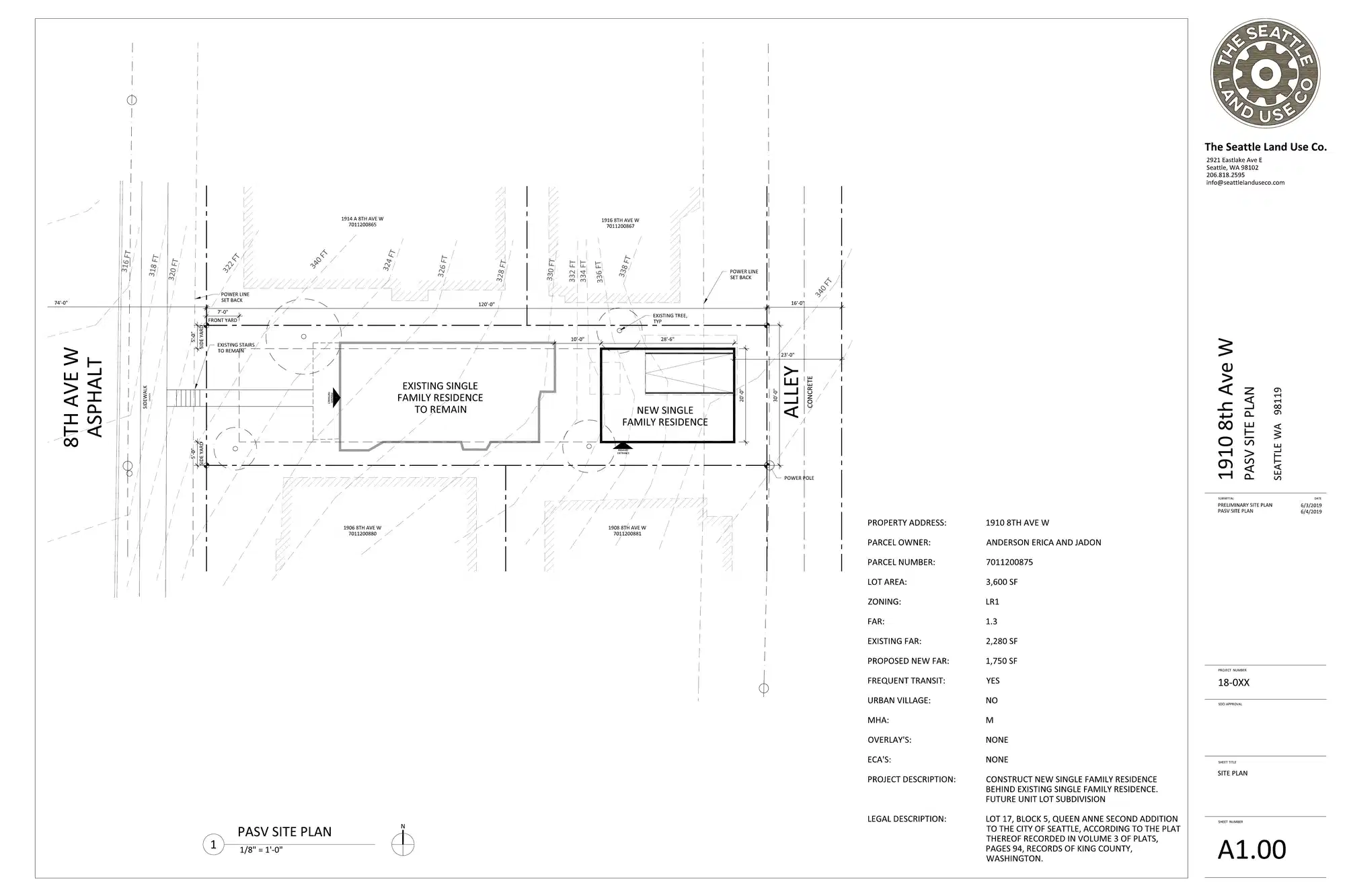 Site plan for 1910 B 8th Ave W