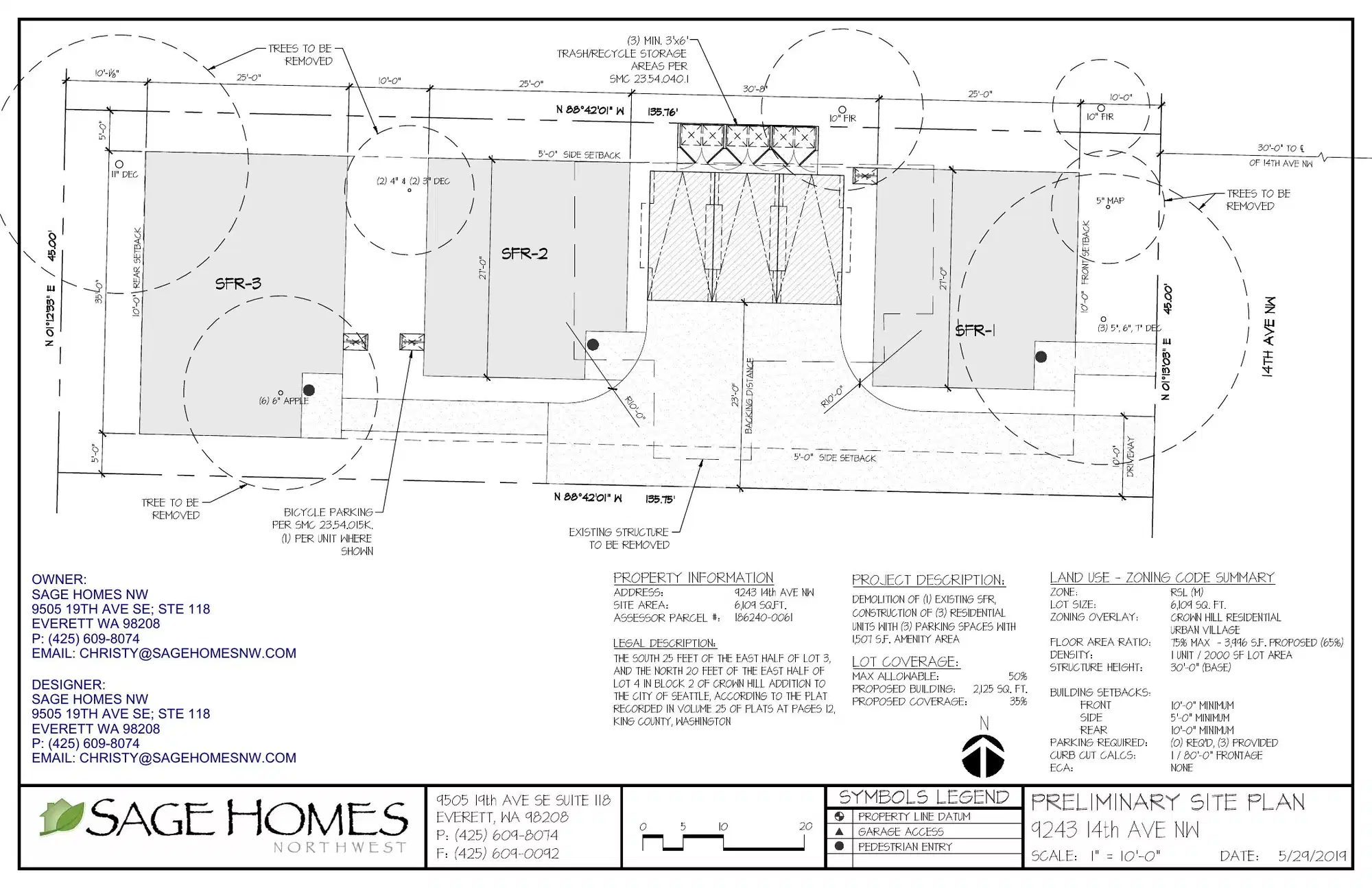 Site plan for 9243 A 14th Ave NW