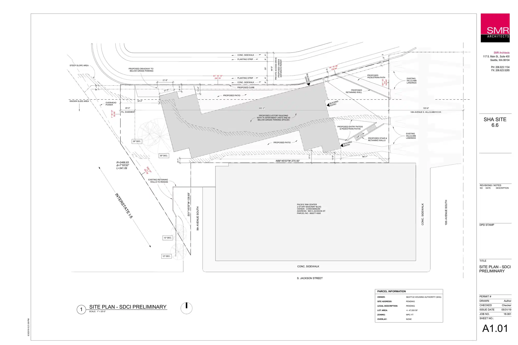Site plan for 901 S Main St