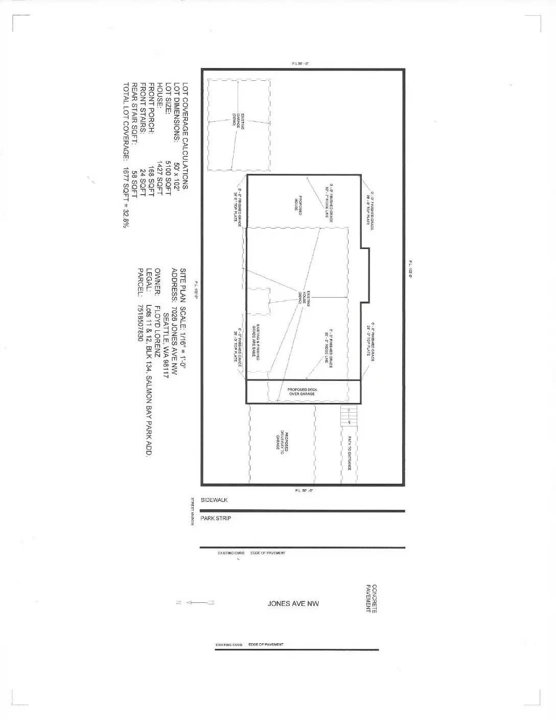 Site plan for 7026 Jones Ave NW