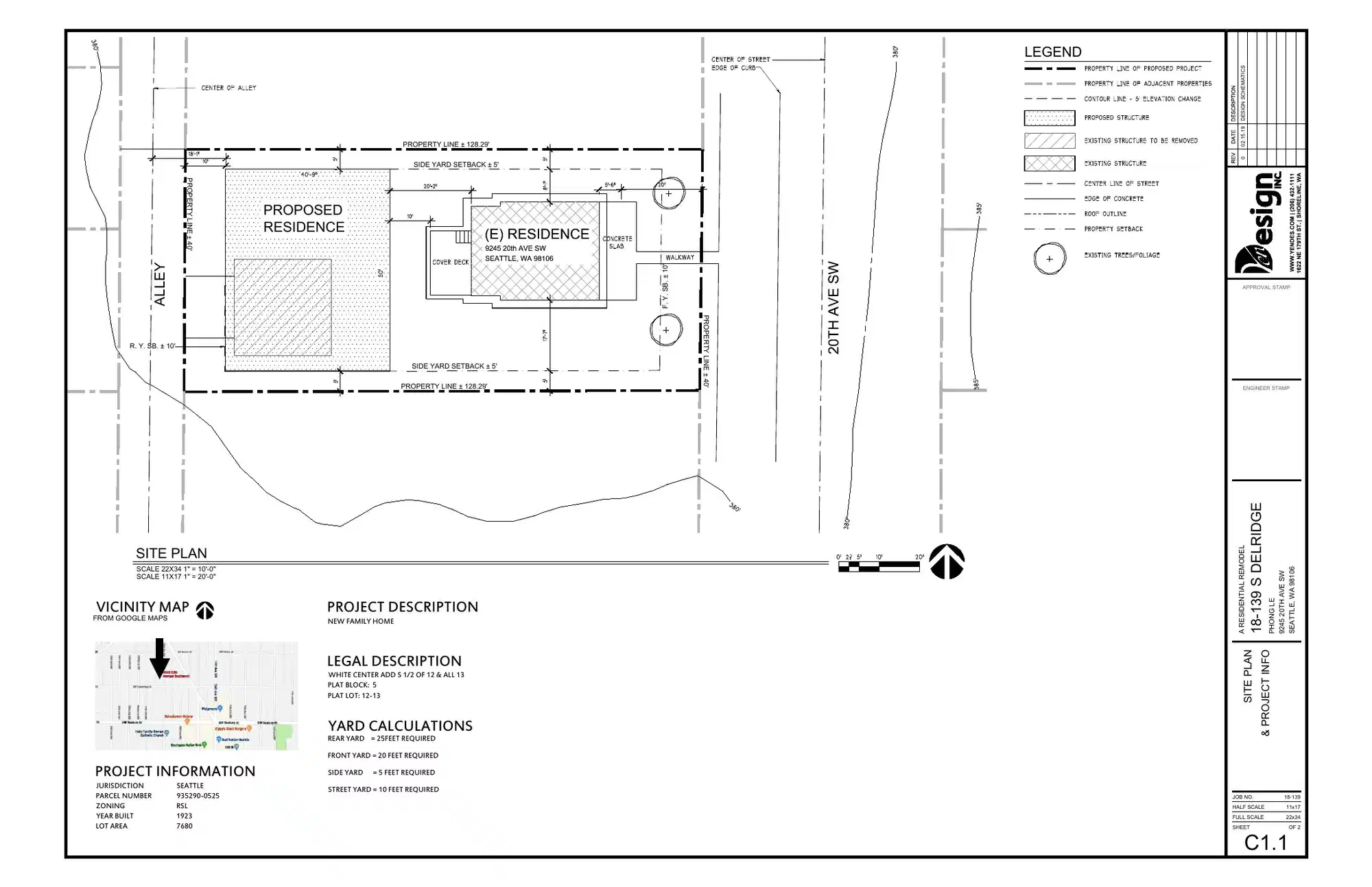 Site plan for 9247 20th Ave SW