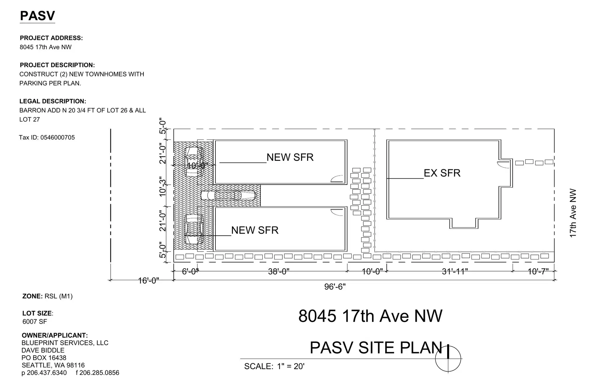 Site plan for 8041 17th Ave NW