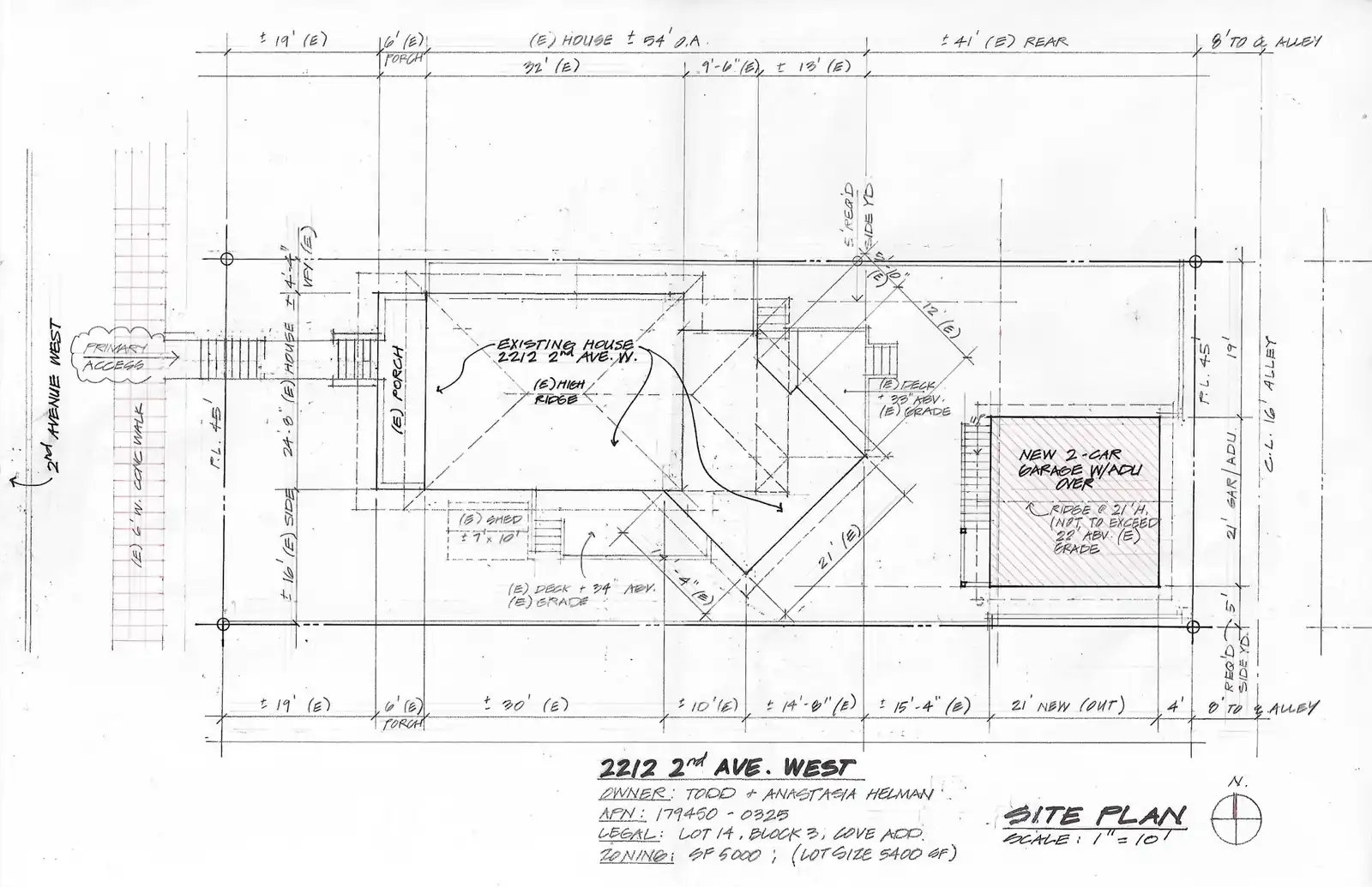 Site plan for 2212 2nd Ave W