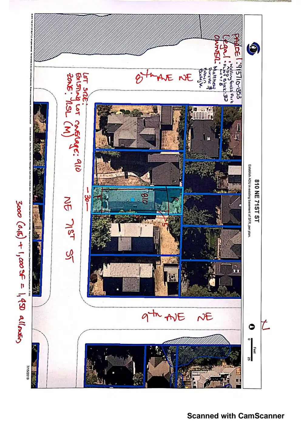 Site plan for 810 NE 71st St