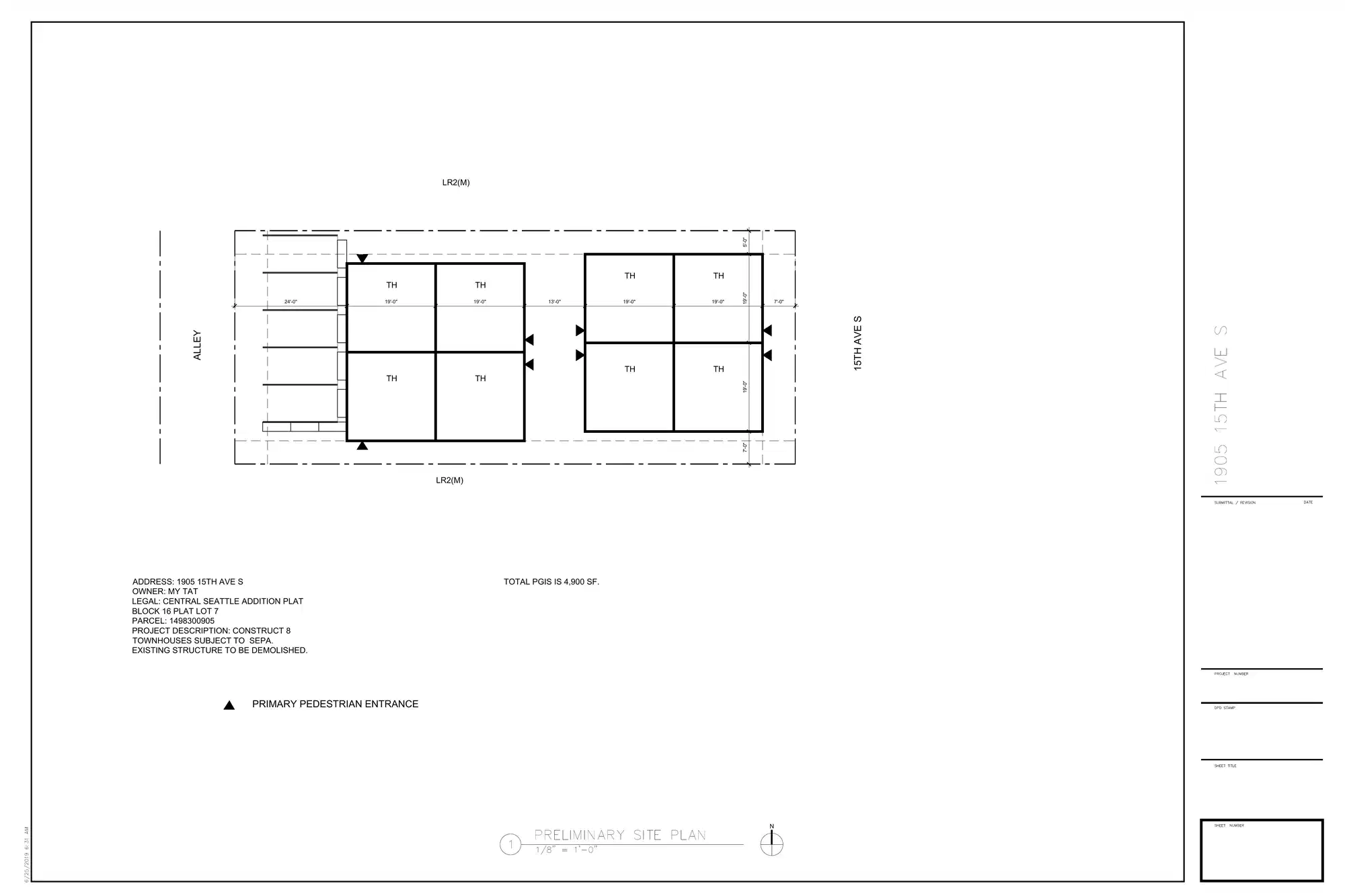 Site plan for 1905 15th Ave S