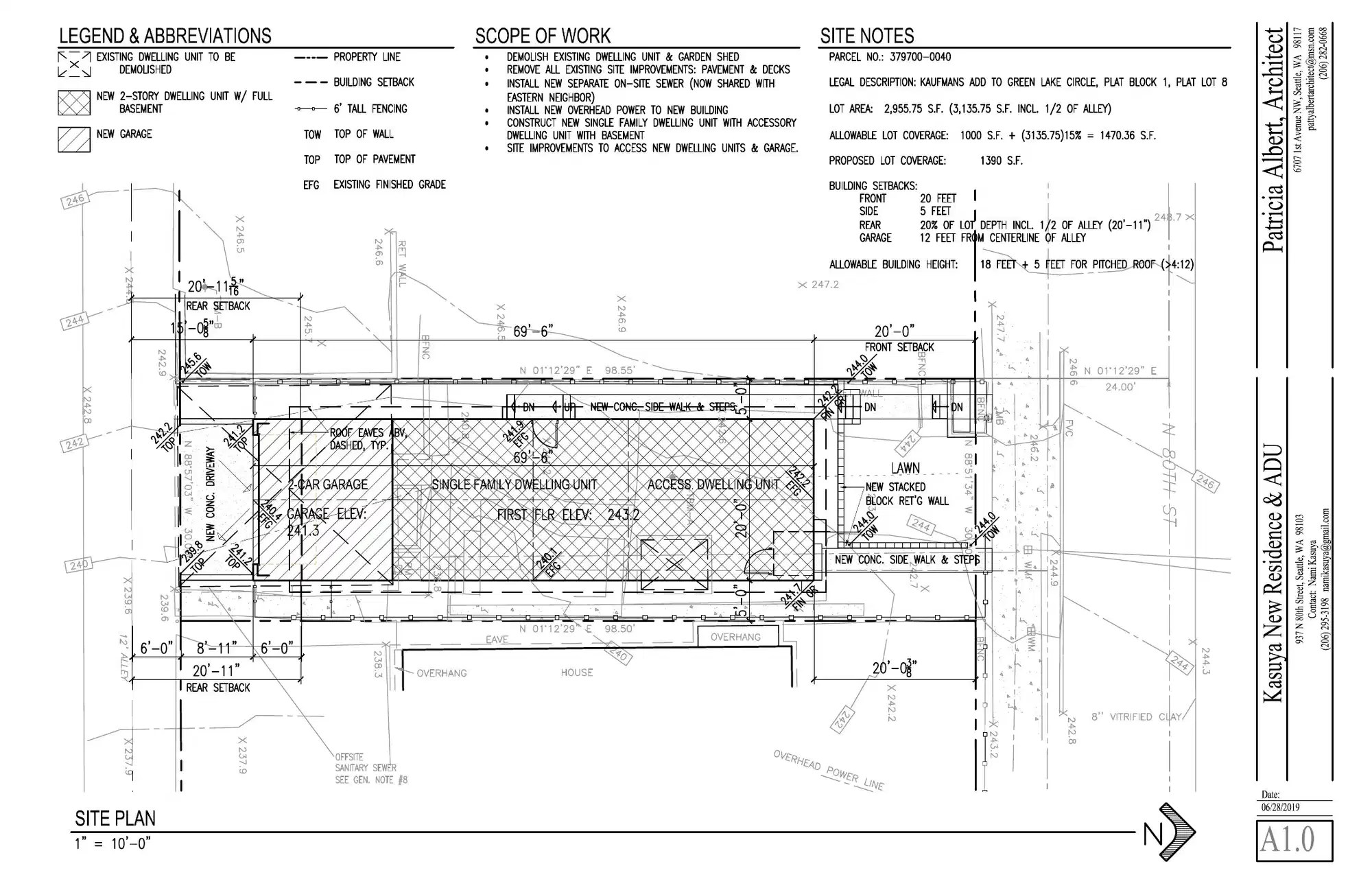 Site plan for 937 N 80th St