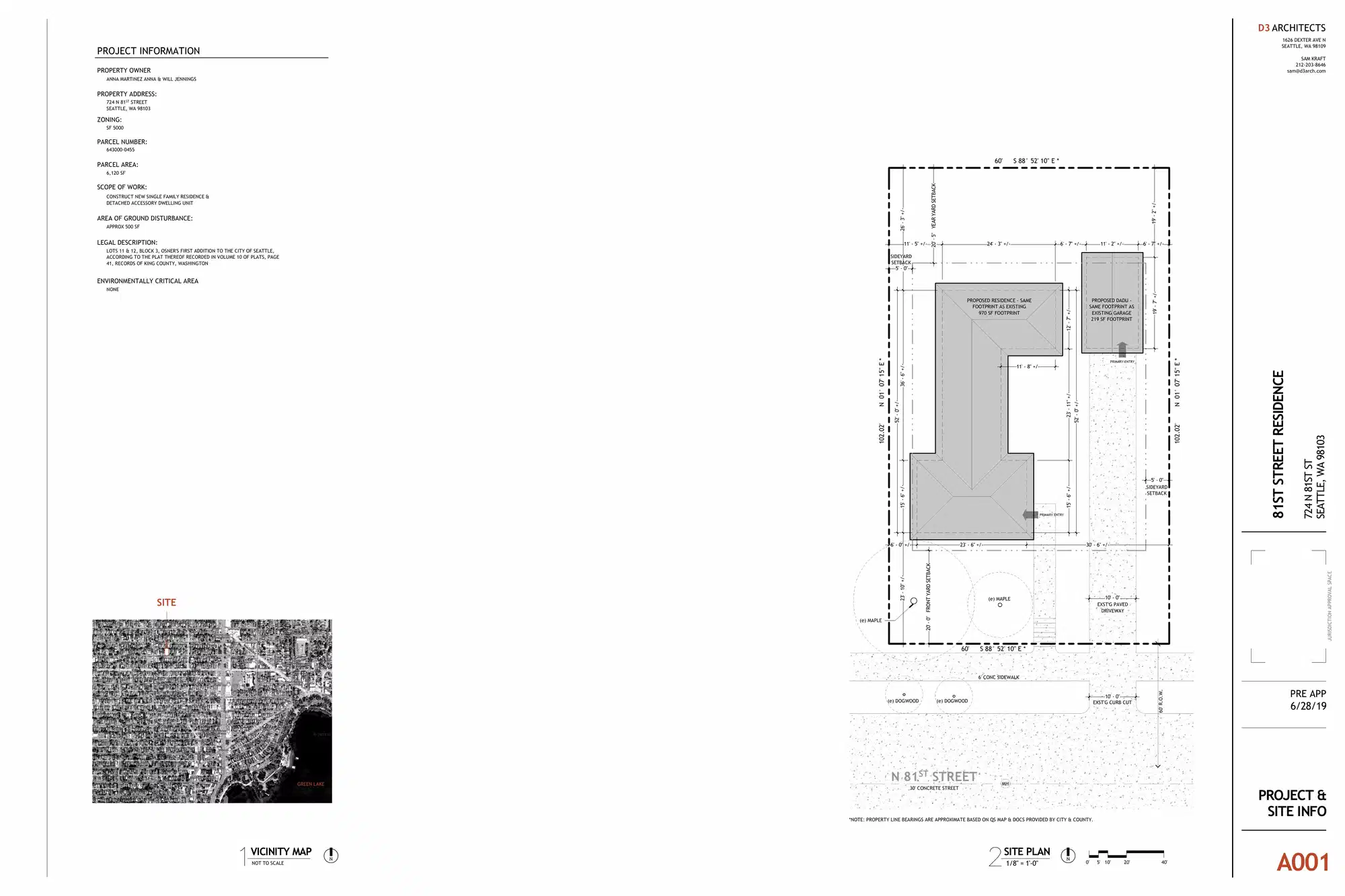 Site plan for 724 N 81st St