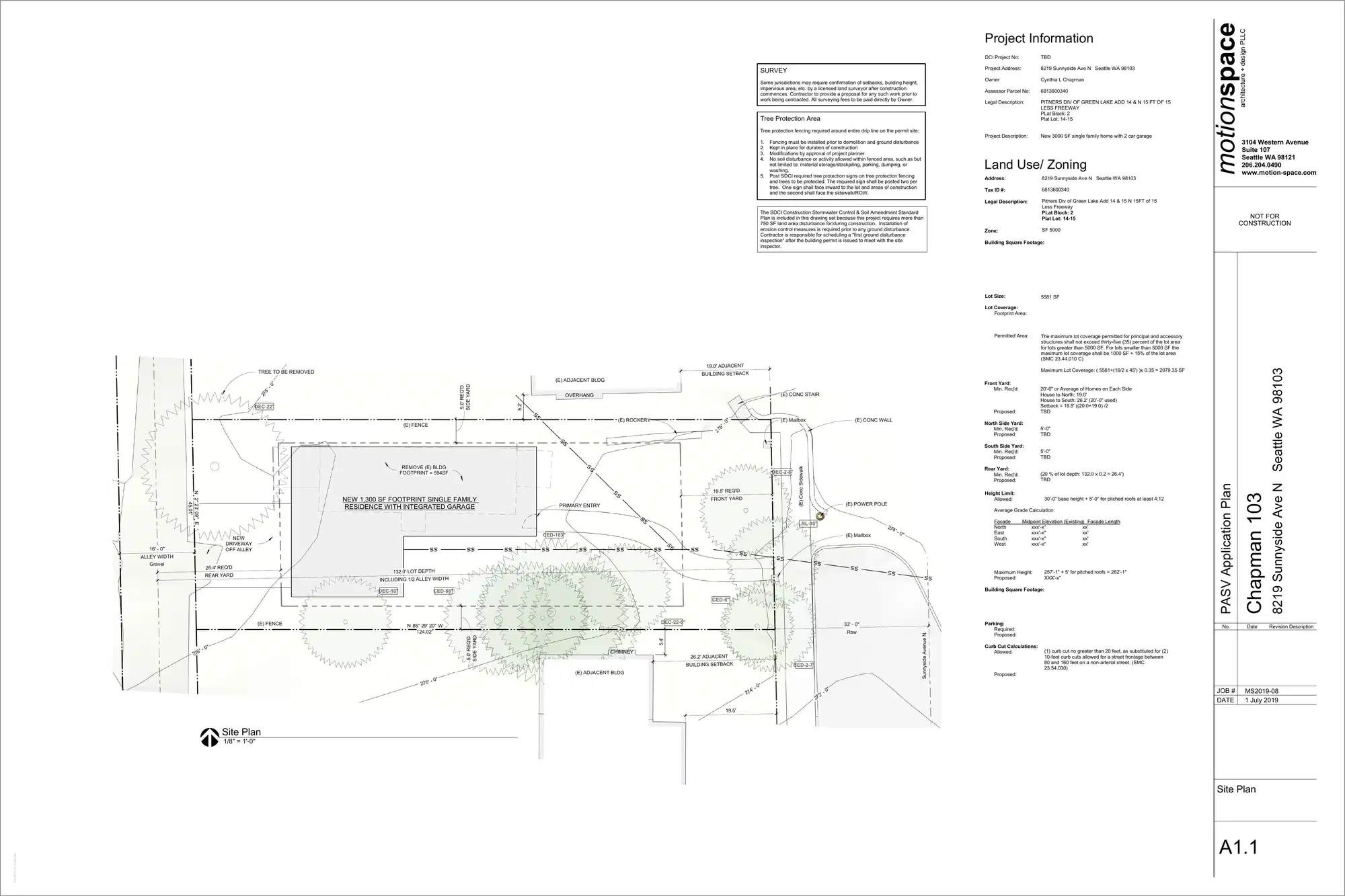 Site plan for 8219 Sunnyside Ave N