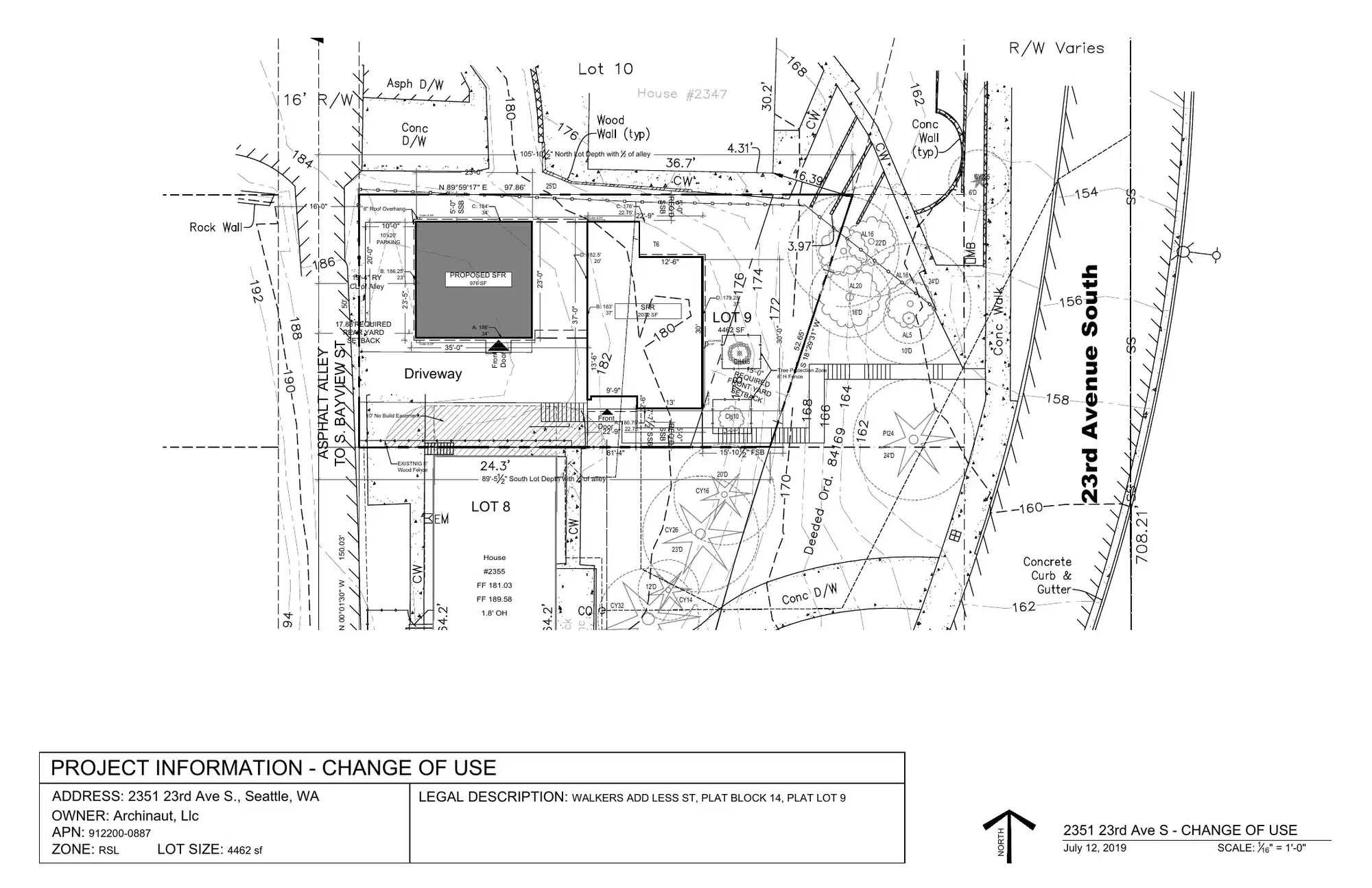 Site plan for 2353 23rd Ave S