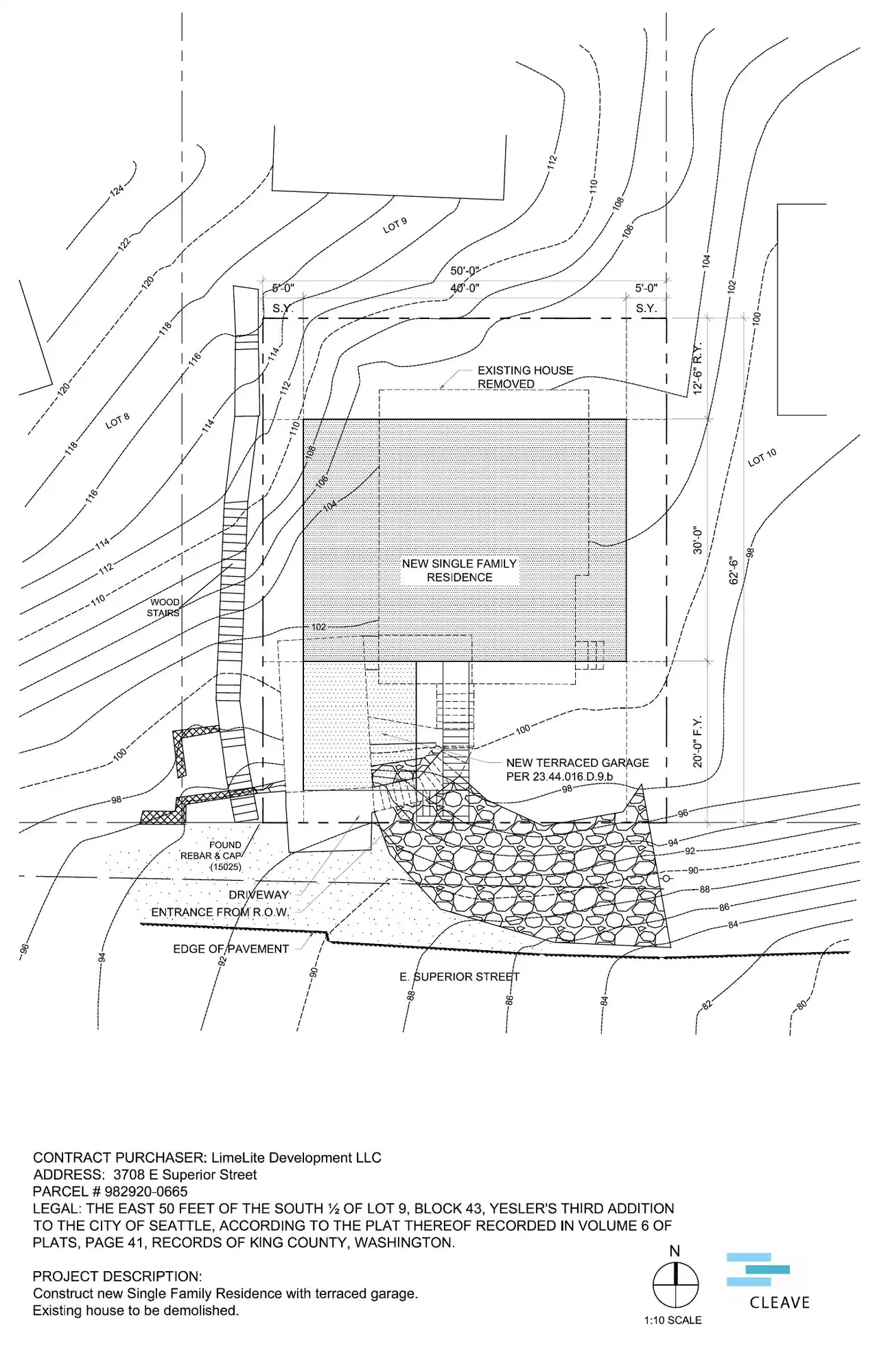 Site plan for 3708 E Superior St