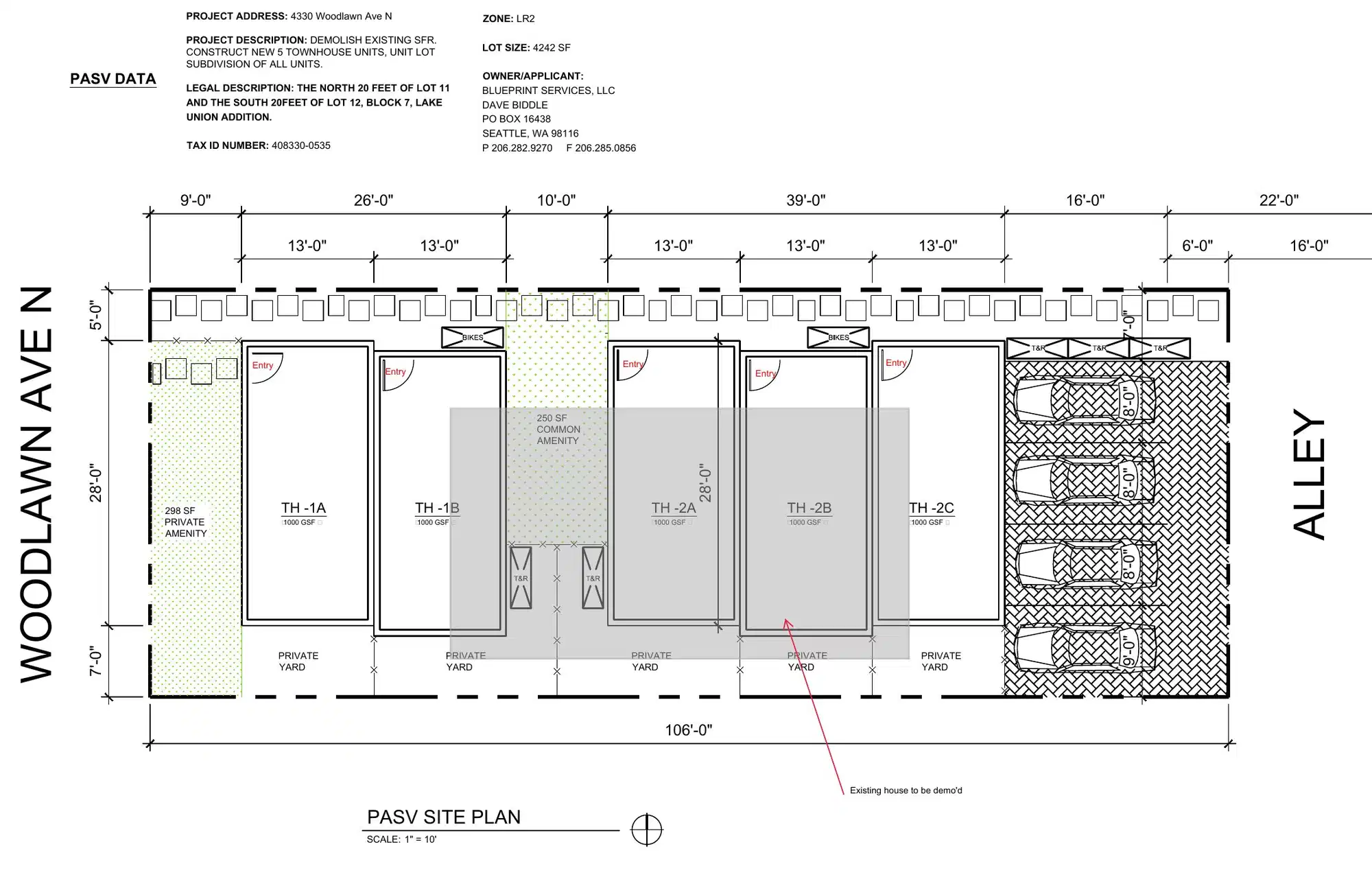 Site plan for 4330 A Woodlawn Ave N