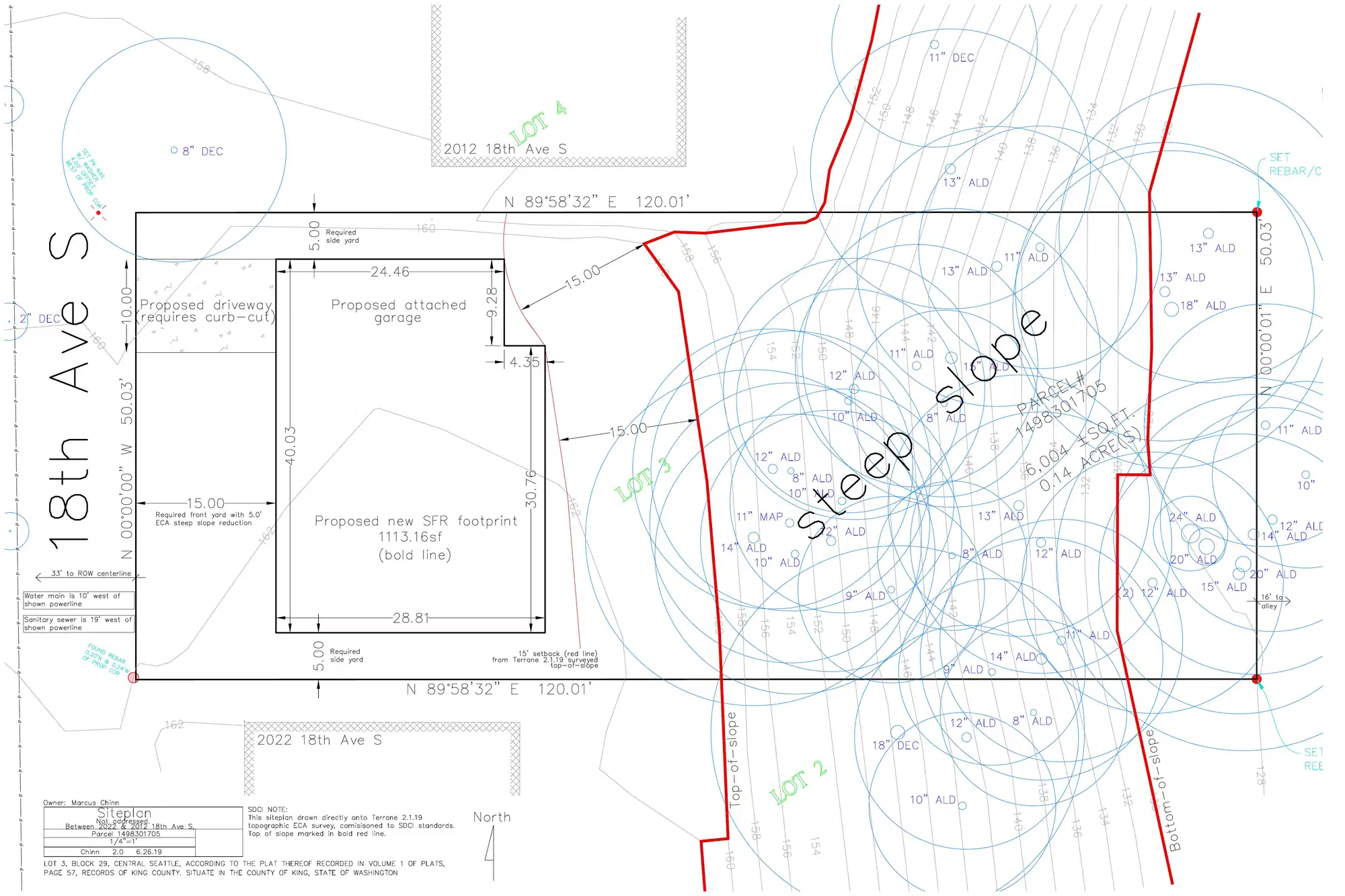 Site plan for 2016 18th Ave S