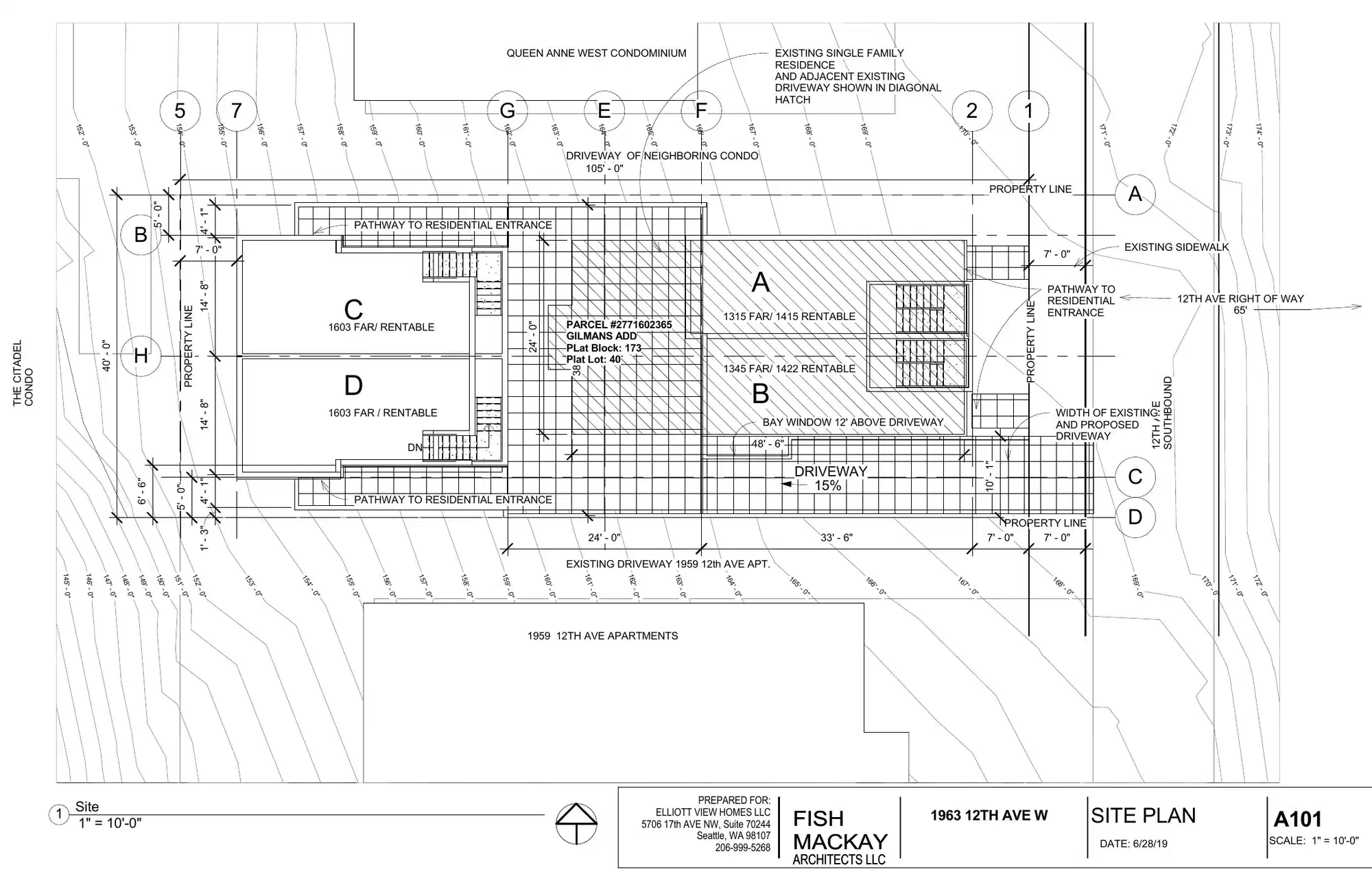 Site plan for 1963 12th Ave W