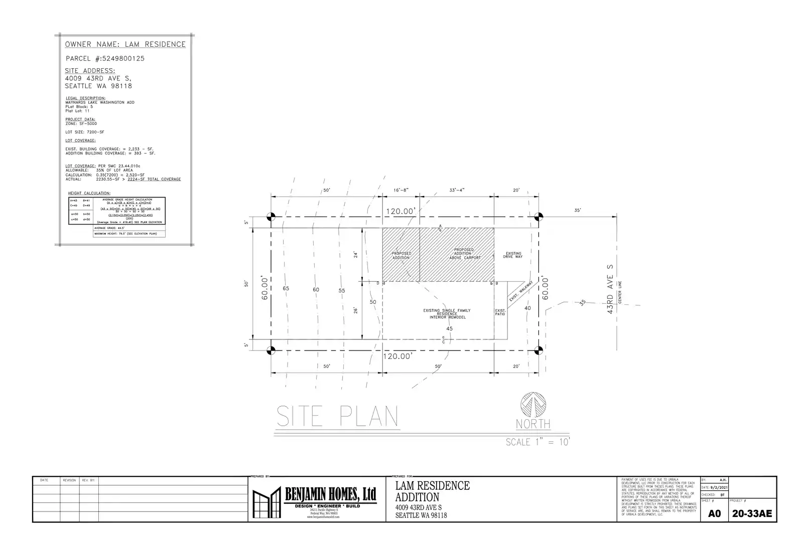 Site plan for 4009 43rd Ave S