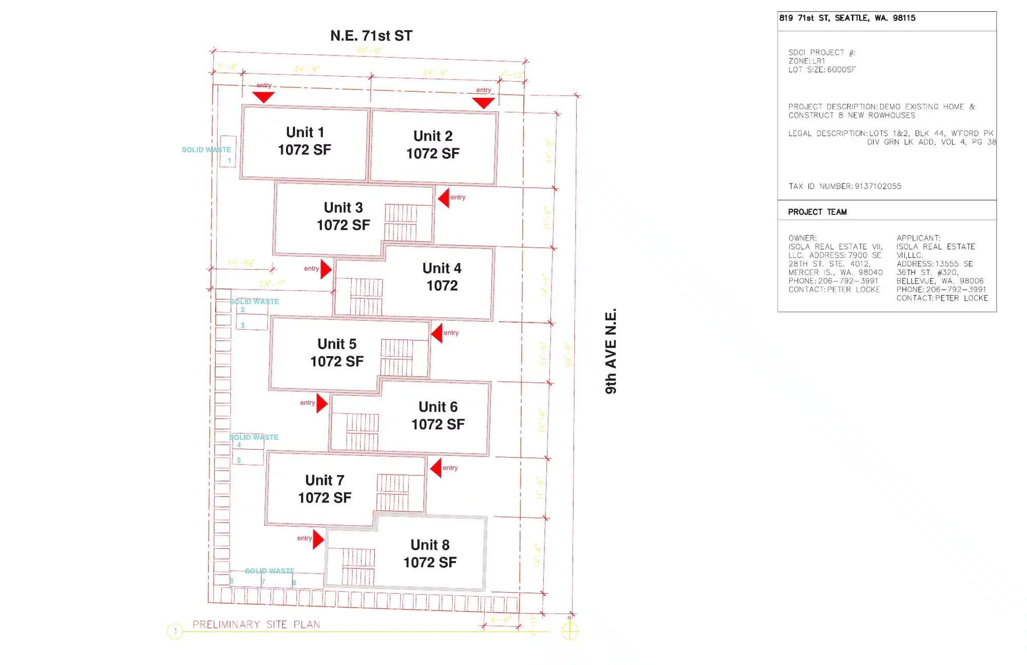 Site plan for 819 NE 71st St