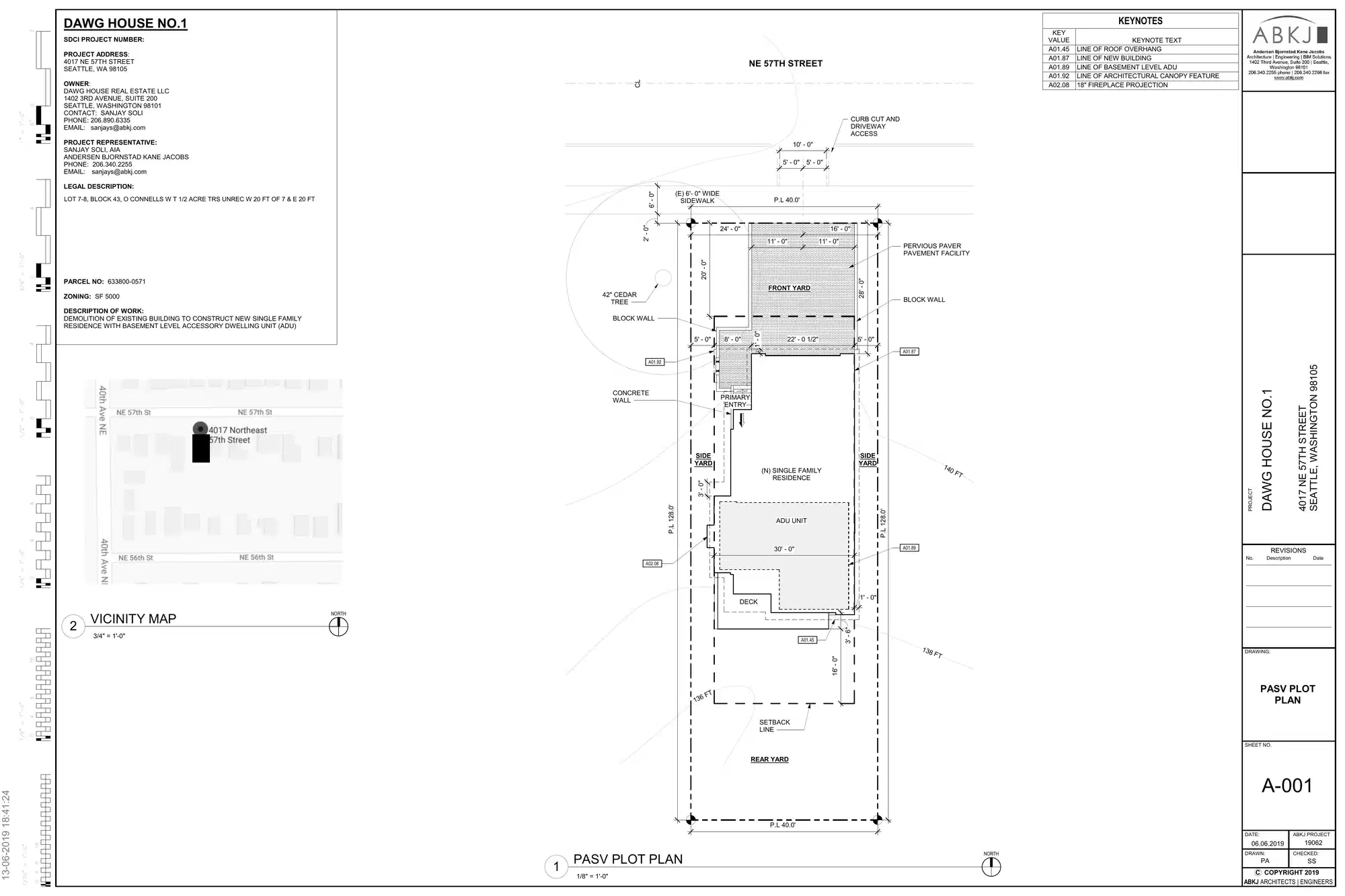 Site plan for 4017 NE 57th St
