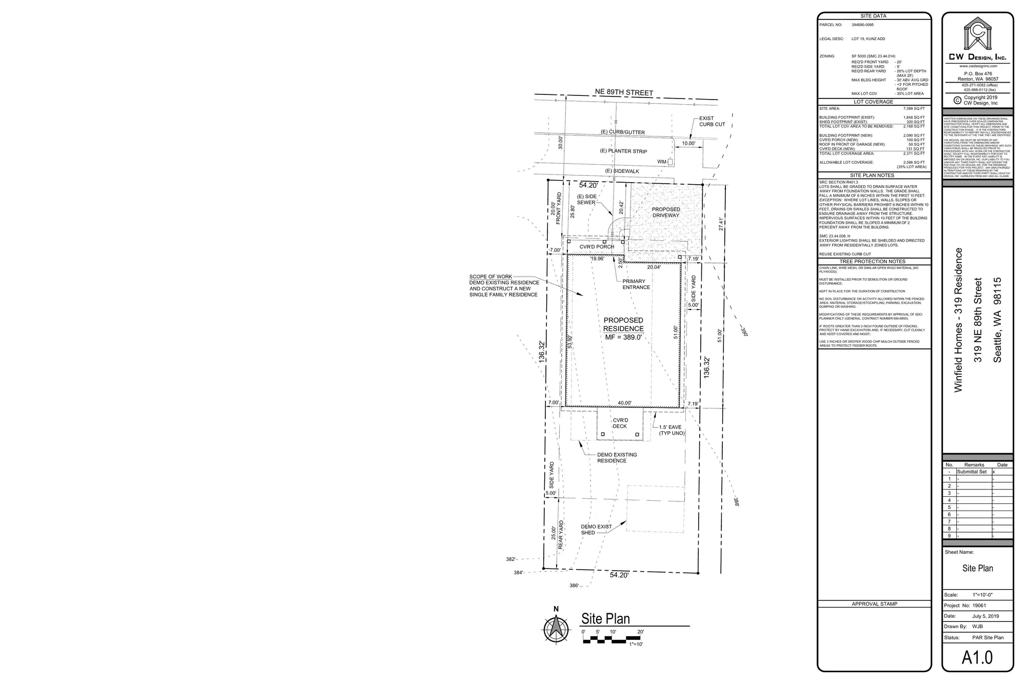 Site plan for 319 NE 89th St