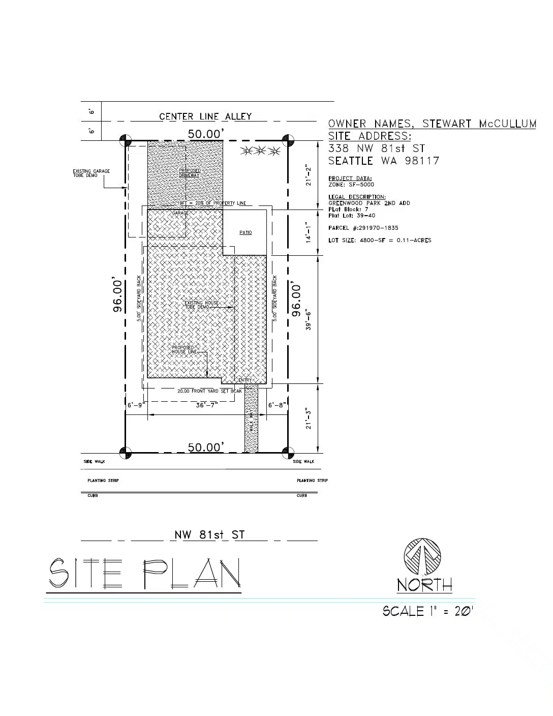 Site plan for 338 NW 81st St
