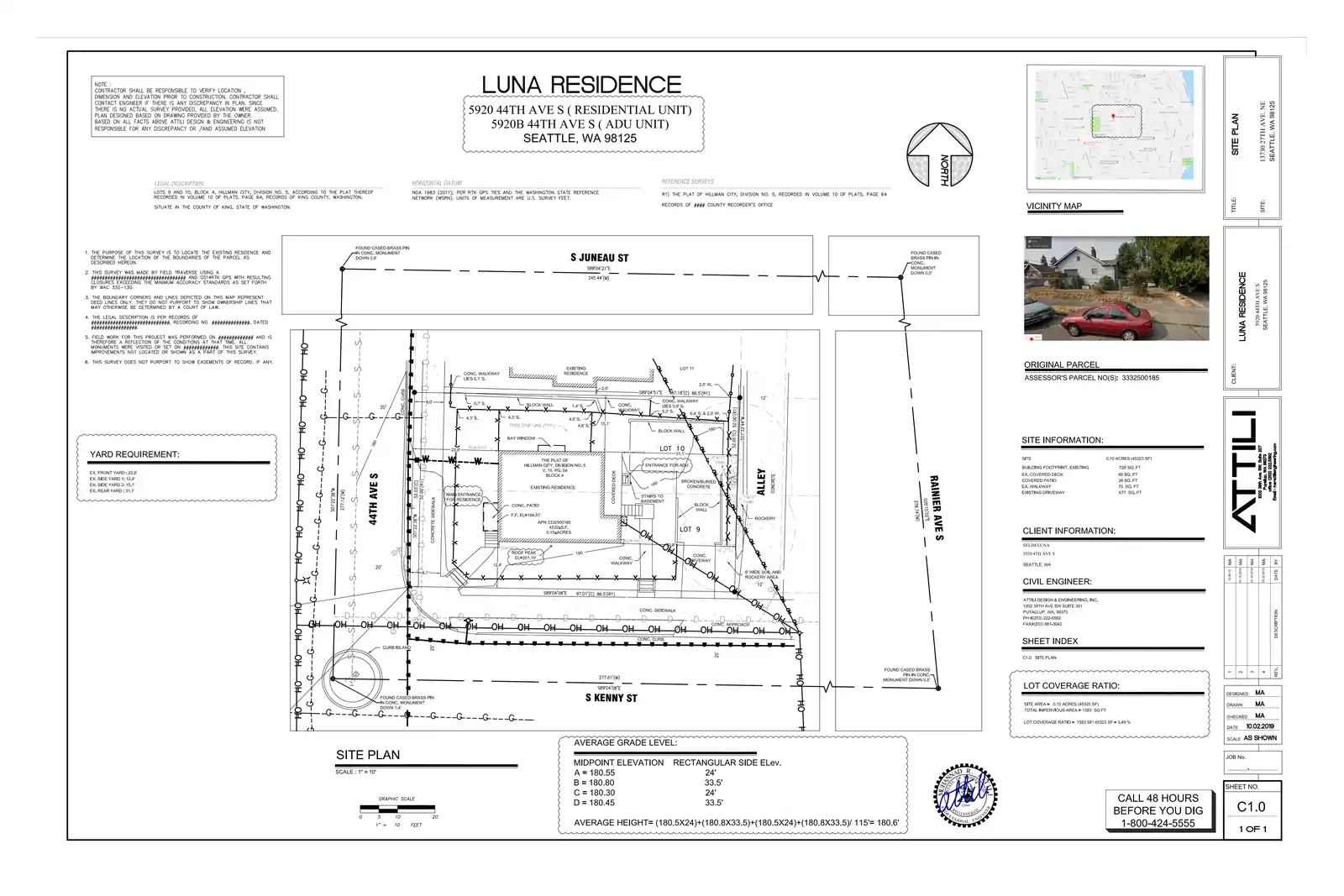 Site plan for 5920 44th Ave S