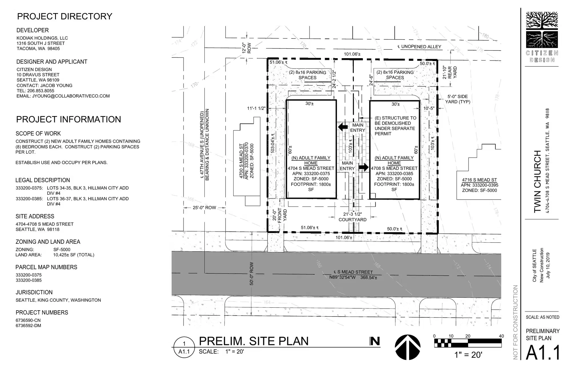 Site plan for 4708 S Mead St