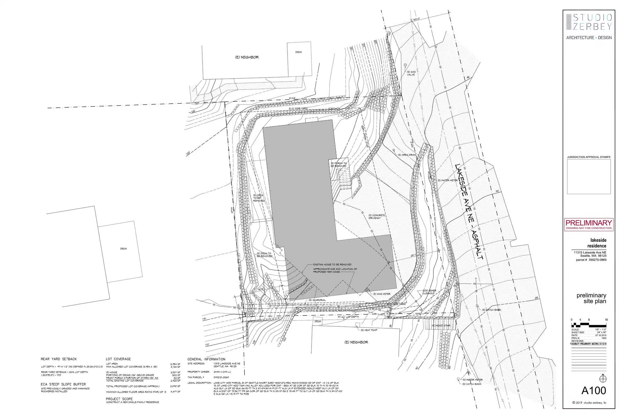 Site plan for 11315 Lakeside Ave NE