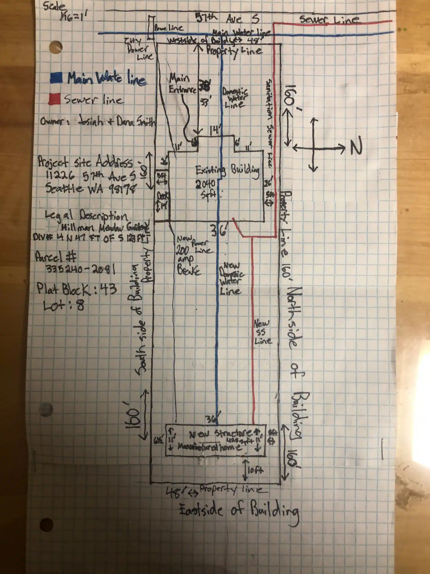 Site plan for 11226 57th Ave S