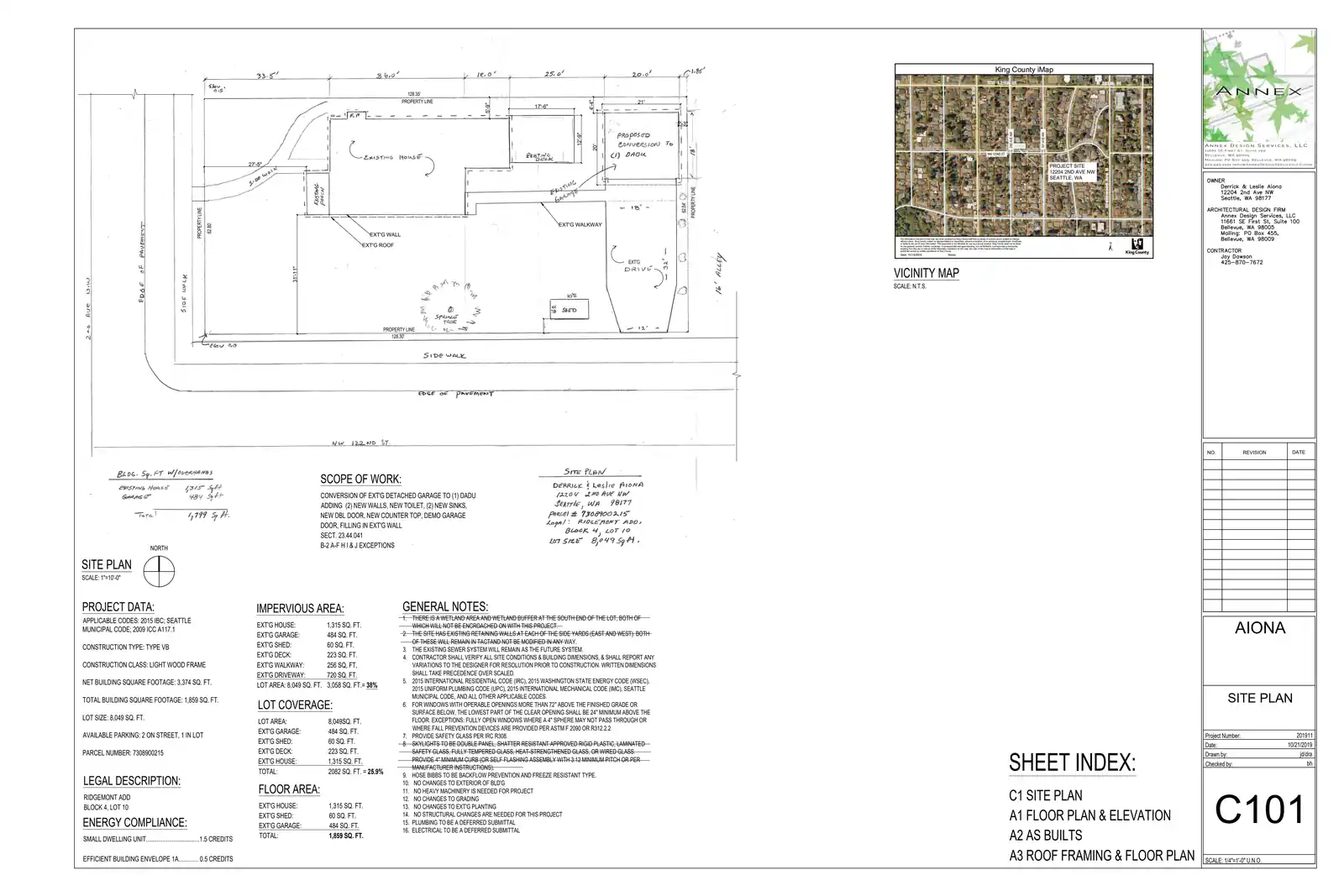 Site plan for 12204 2nd Ave NW