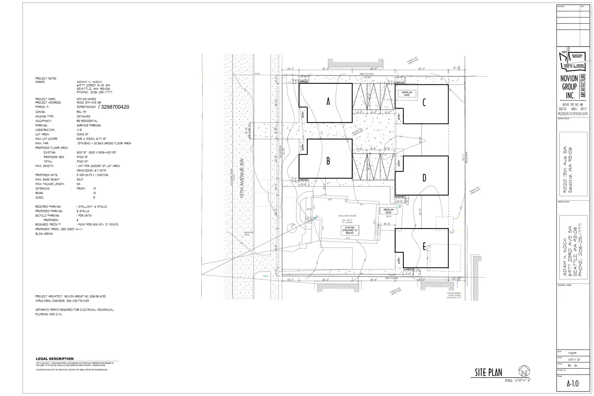 Site plan for 9014 15th Ave SW