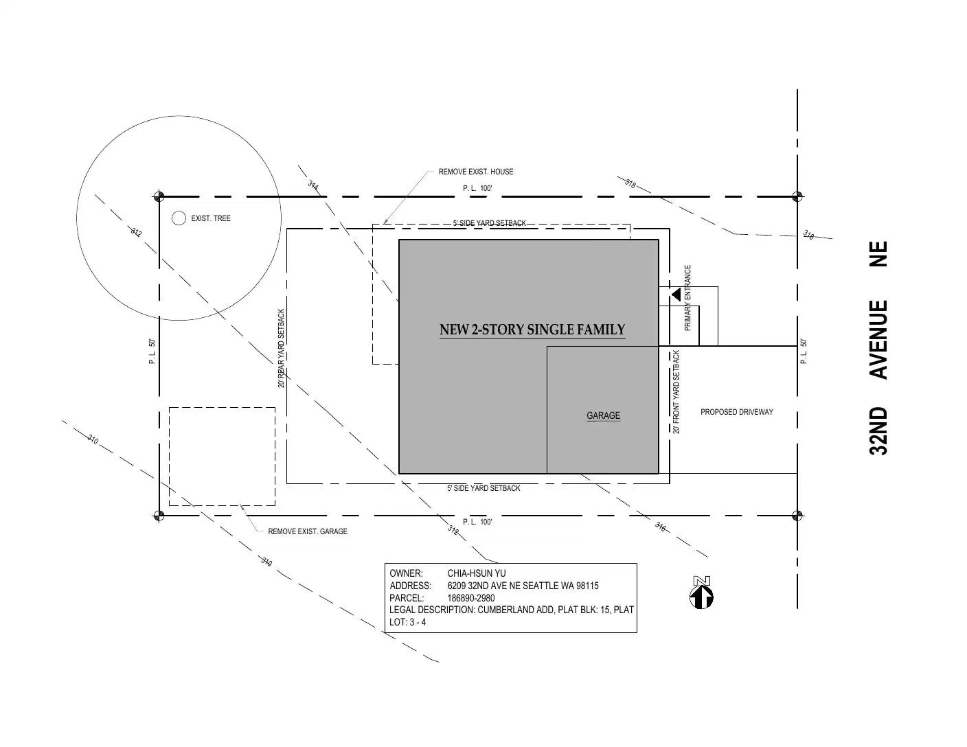Site plan for 6209 32nd Ave NE