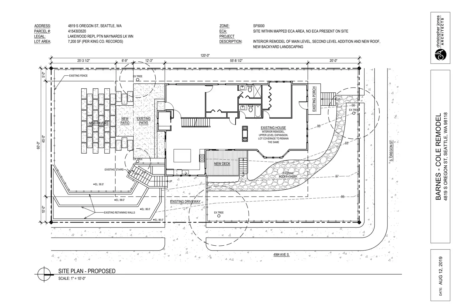 Site plan for 4819 S Oregon St