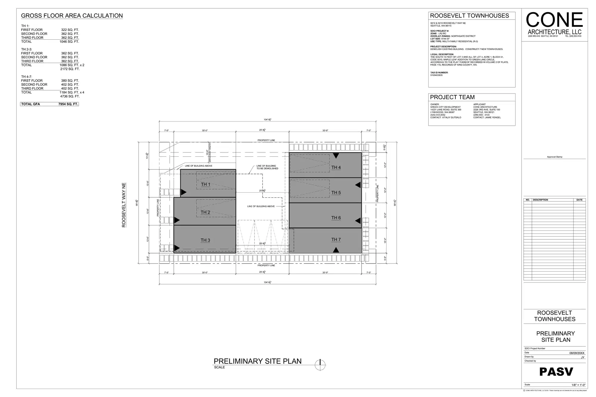 Site plan for 9210 Roosevelt Way NE