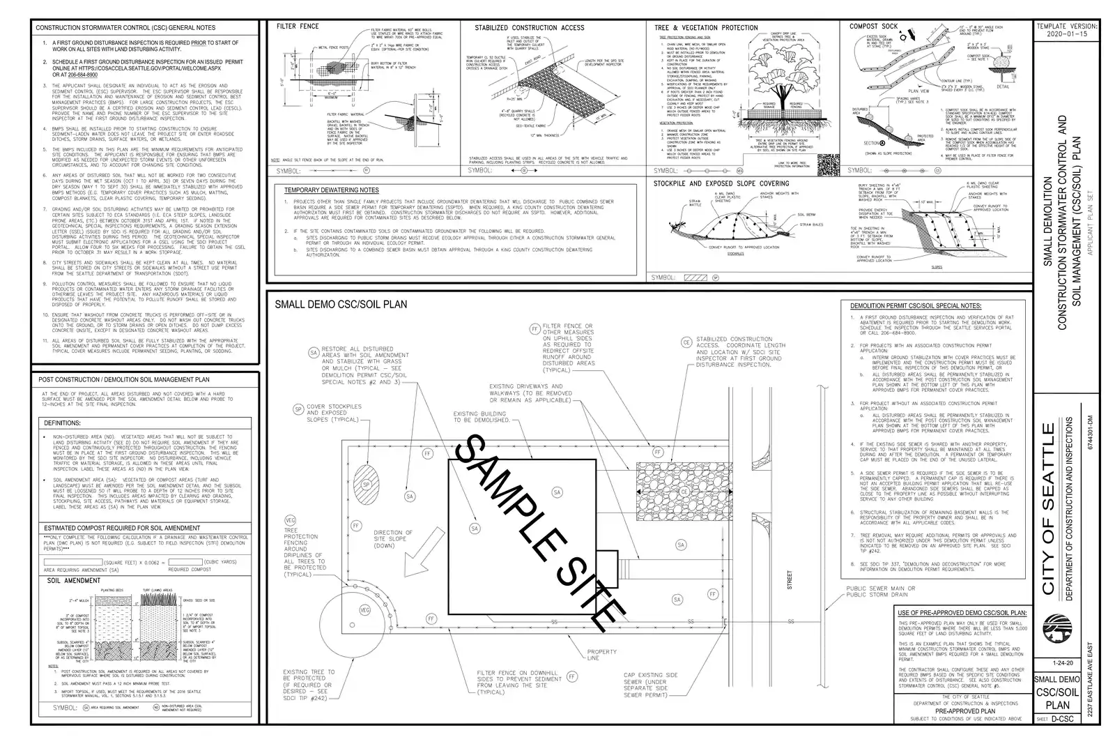Site plan for 2237 Eastlake Ave E