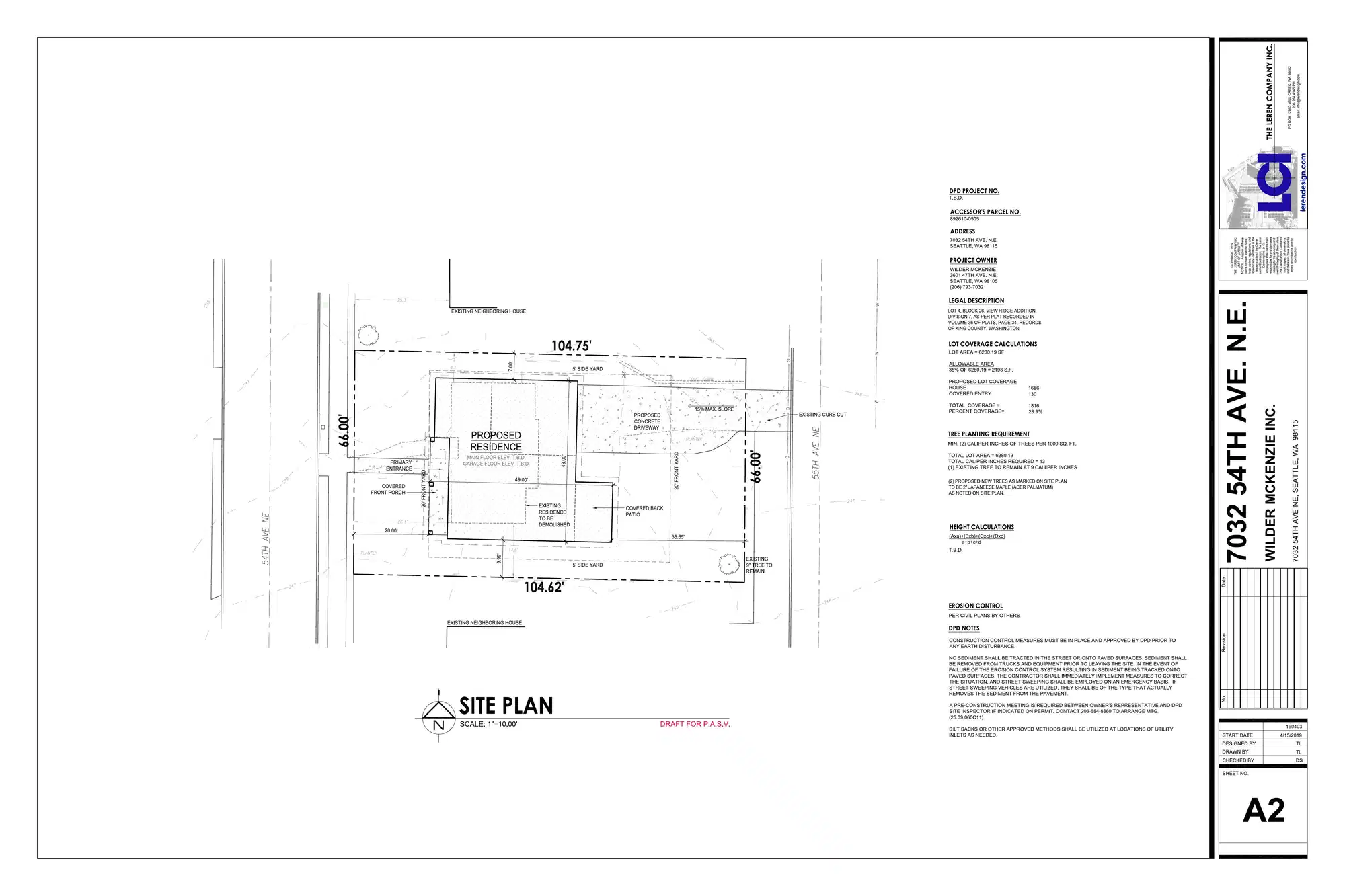 Site plan for 7032 54th Ave NE
