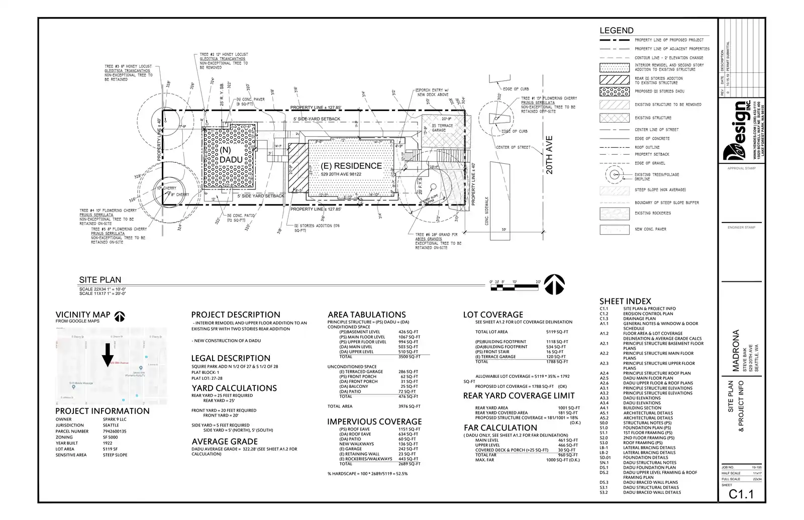 Site plan for 529 20th Ave