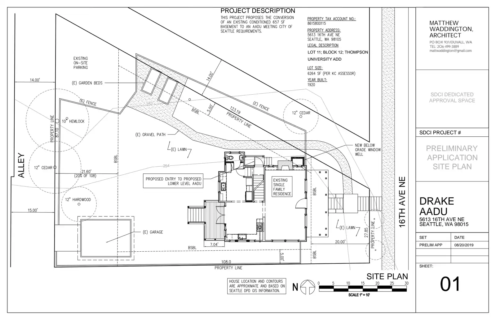 Site plan for 5613 16th Ave NE